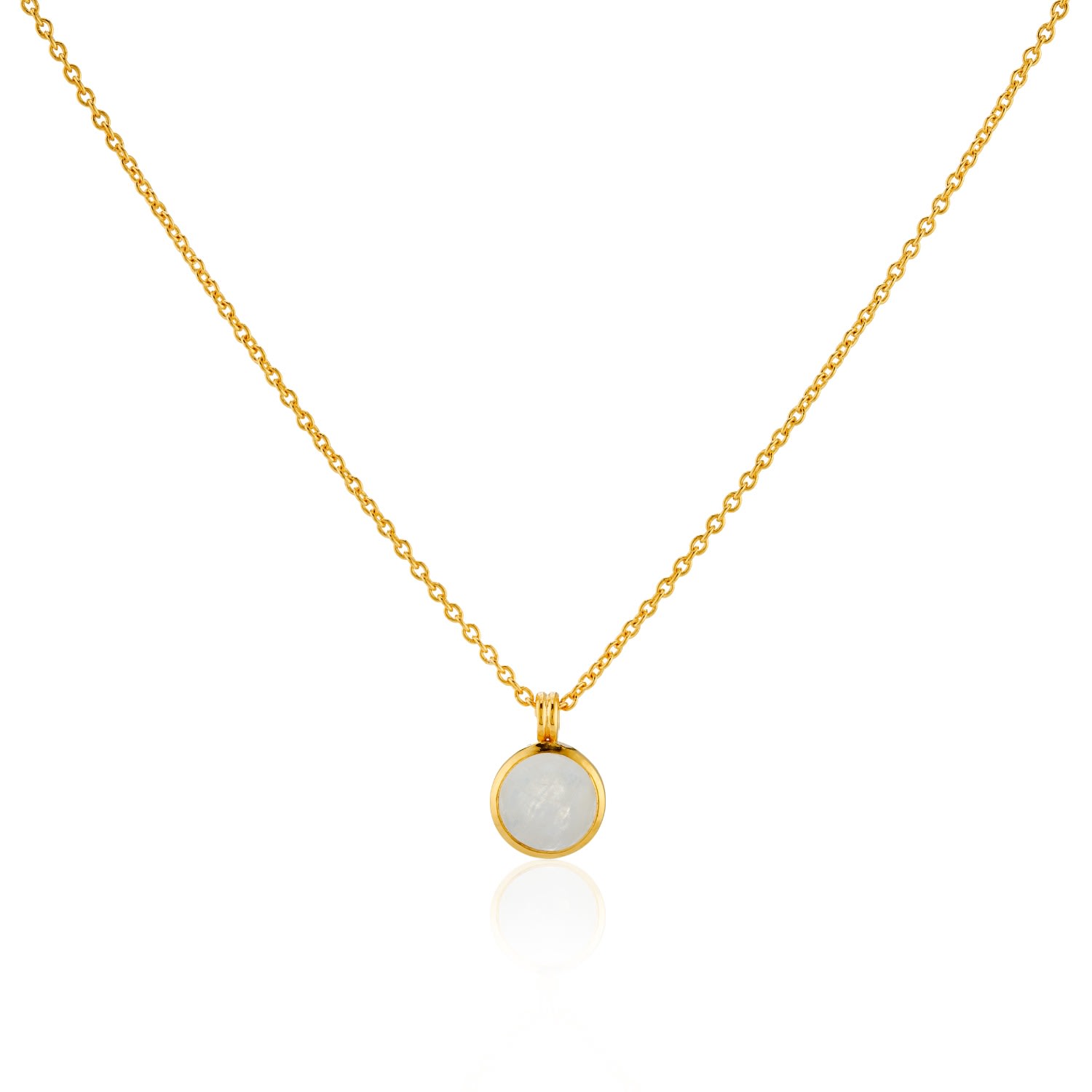 Women’s White Lulea Moonstone & Gold Vermeil Pendant Necklace Auree Jewellery