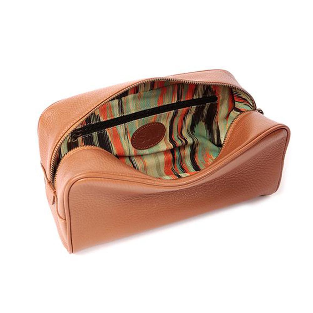 Wellington Leather Travel Pouch - Brown | Medium | Sjw Bags London