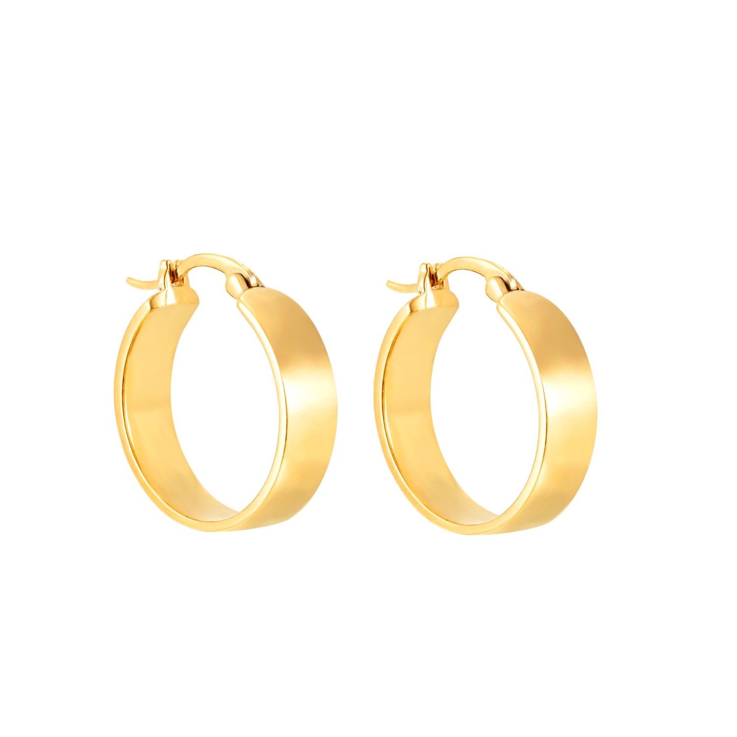 Women’s 22Ct Gold Vermeil Small Wide Creole Hoops Seol + Gold