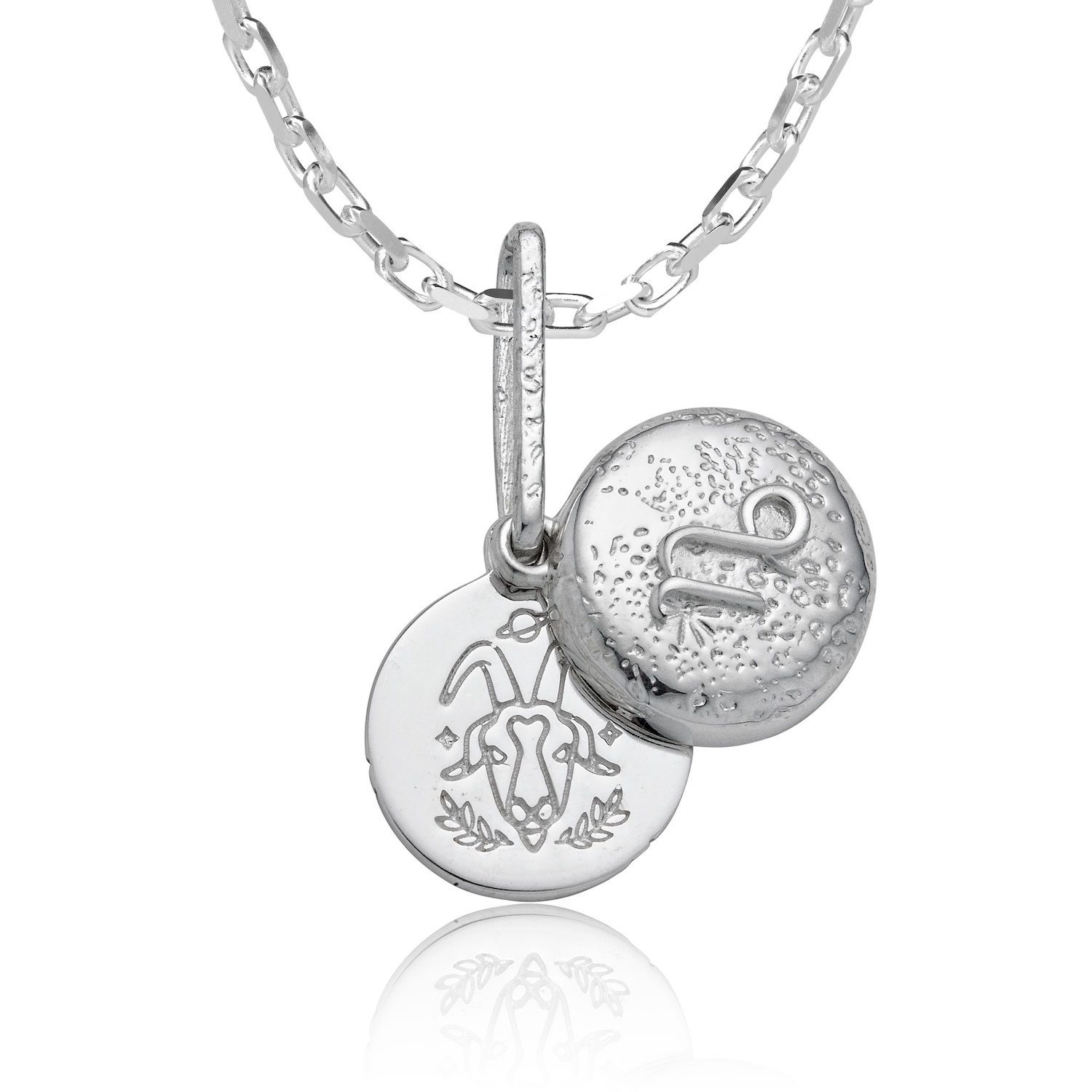 Cartography Women's Capricorn Zodiac Locket Necklace In Sterling Silver In Silver