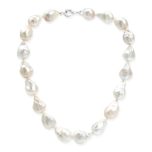 Women’s White Decus Large Baroque Cultured Freshwater Pearl Necklace Pearls of the Orient Online