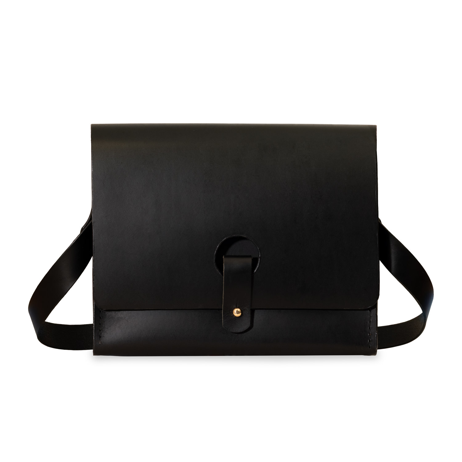 Designs By Elle Women's Black Keyhole Crossbody Leather Bag In Black