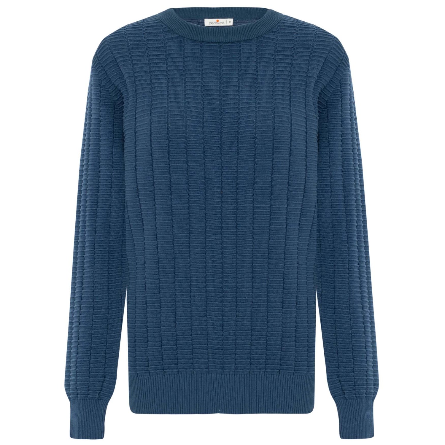 Peraluna Men's Zacha O-neck Waffle Knit Pullover In Blue In Blue