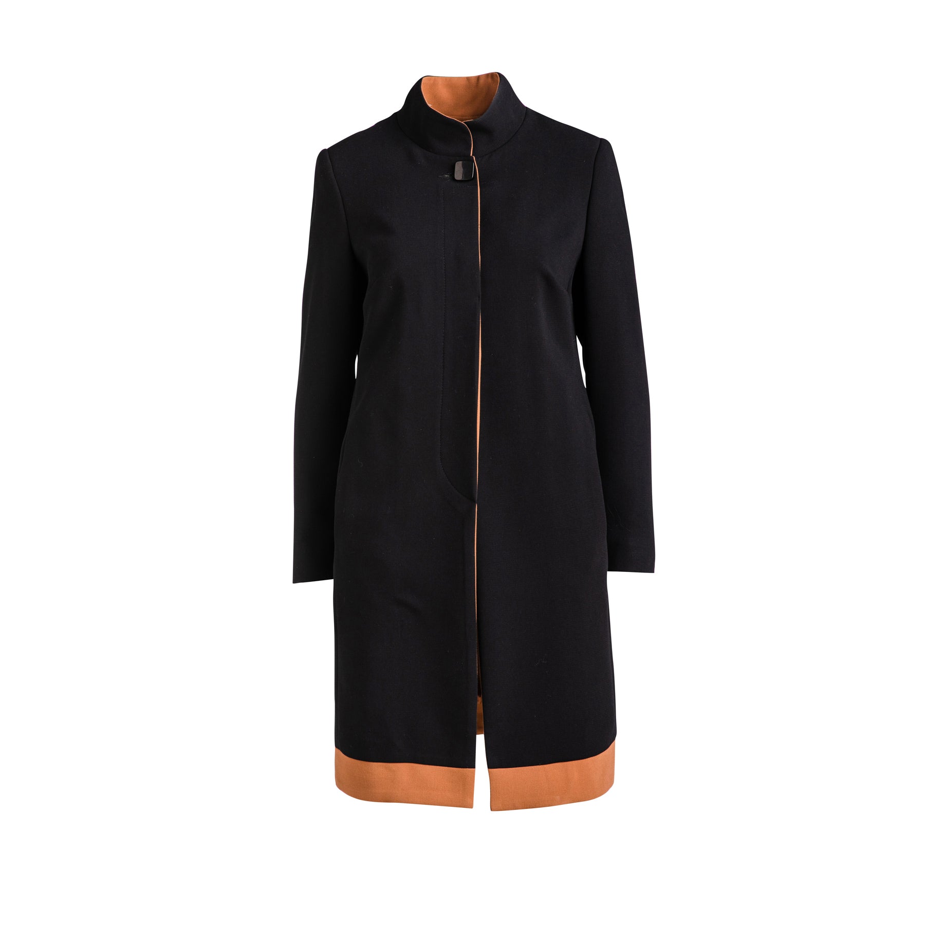 Women’s Black Coat With Camel Detail XXL Conquista