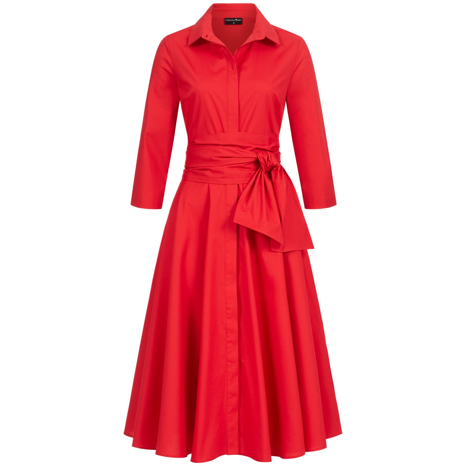 Red Shirtdress With Tie Belt | Marianna Déri | Wolf & Badger