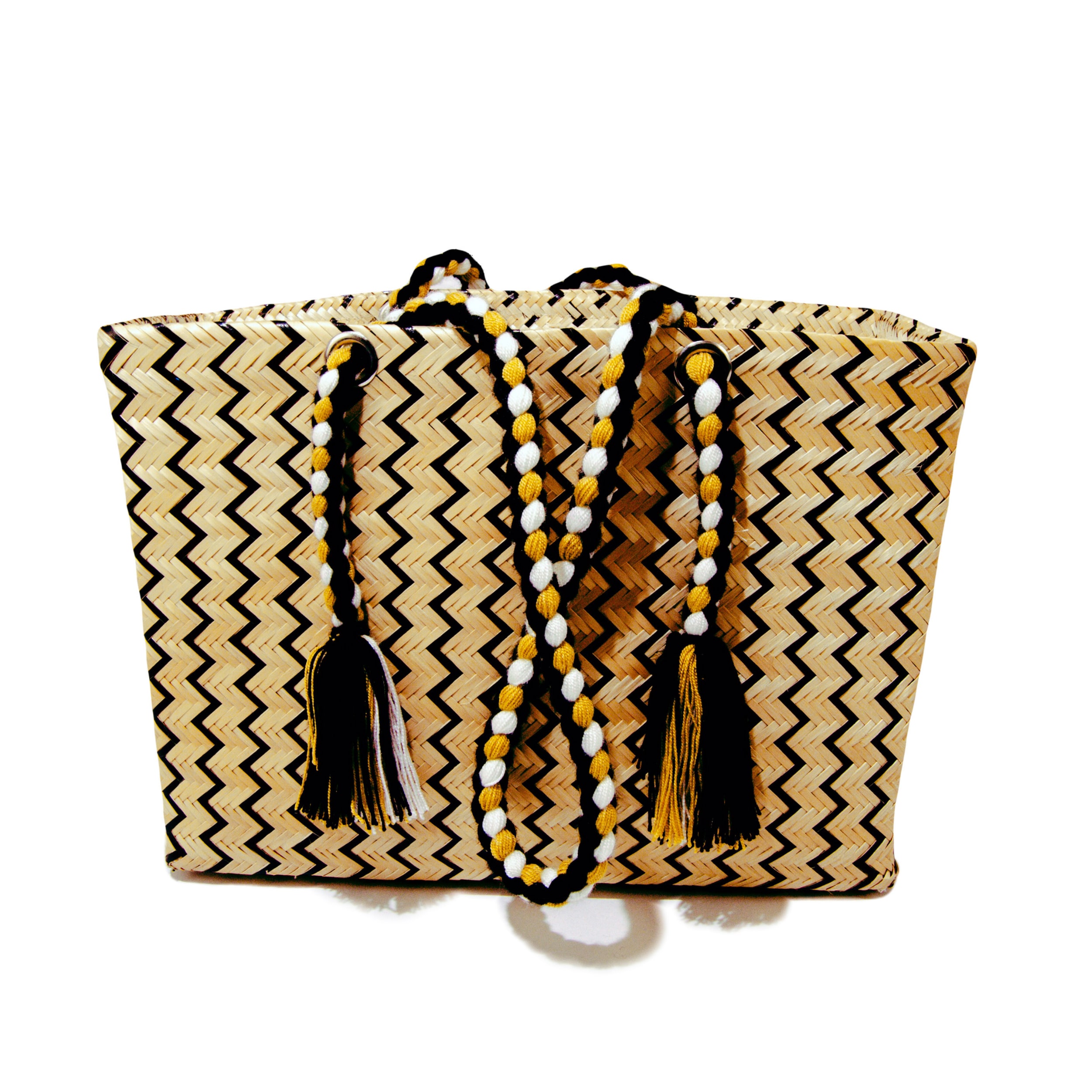 Women’s Neutrals / Black Serrana Natural & Black Straw Basket Bag Washein