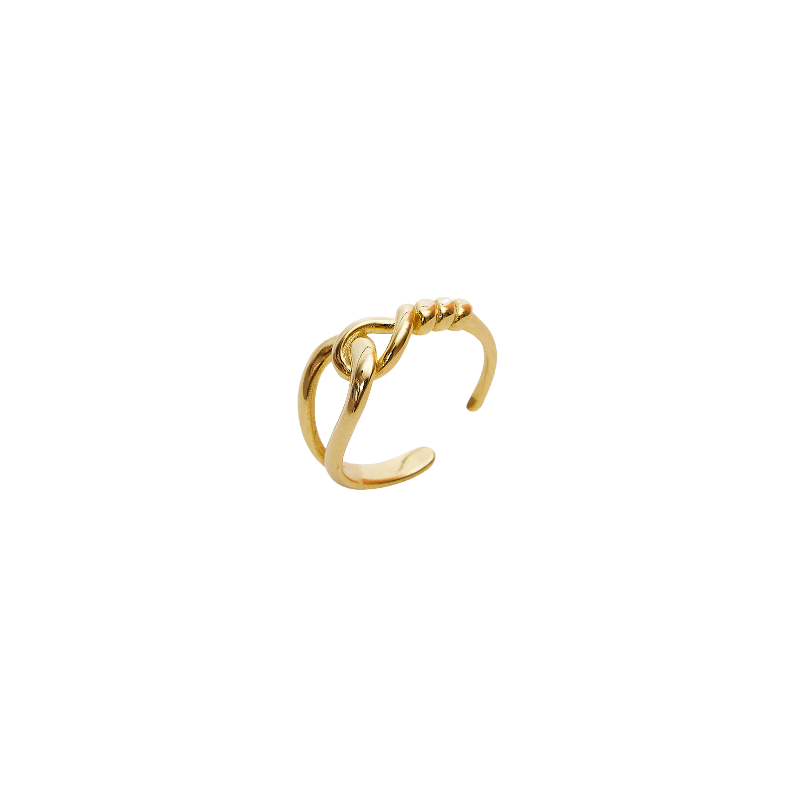 Spero London Women's Knotted Circles Sterling Silver Adjustable Ring - Gold In Gold