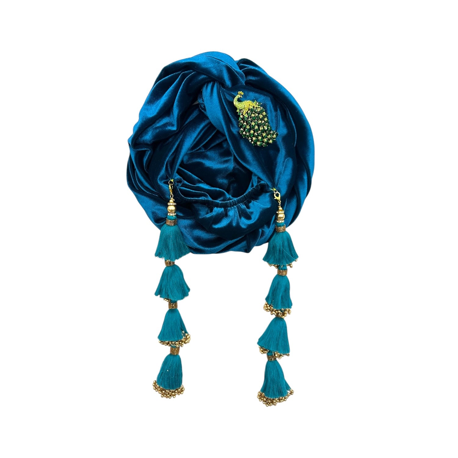 Julia Clancey Women's Blue Teal Peacock Dorado Turban