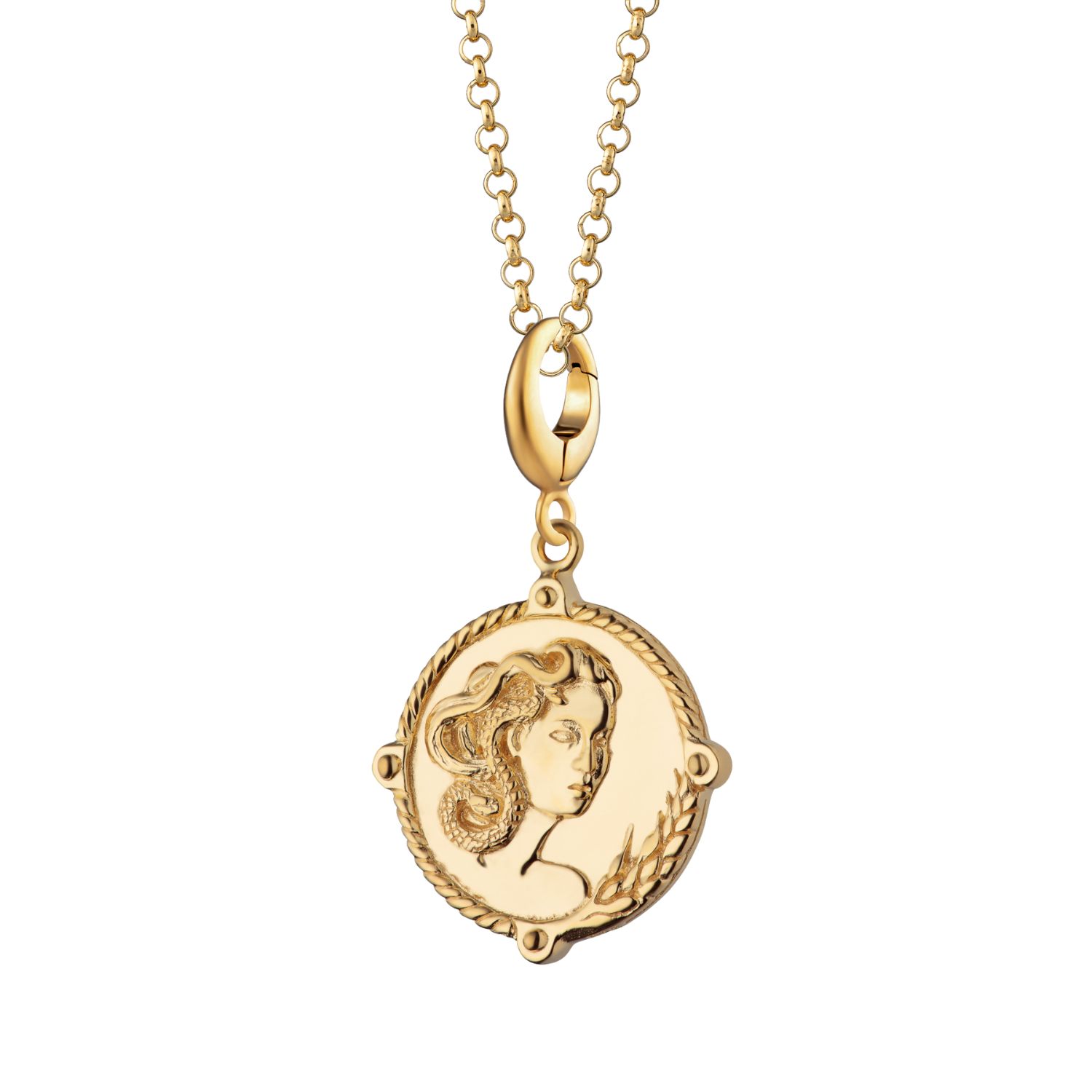 Lily Charmed Women's Gold Plated Goddess Of Fertility And Nature Demeter Charm Necklace In Gold