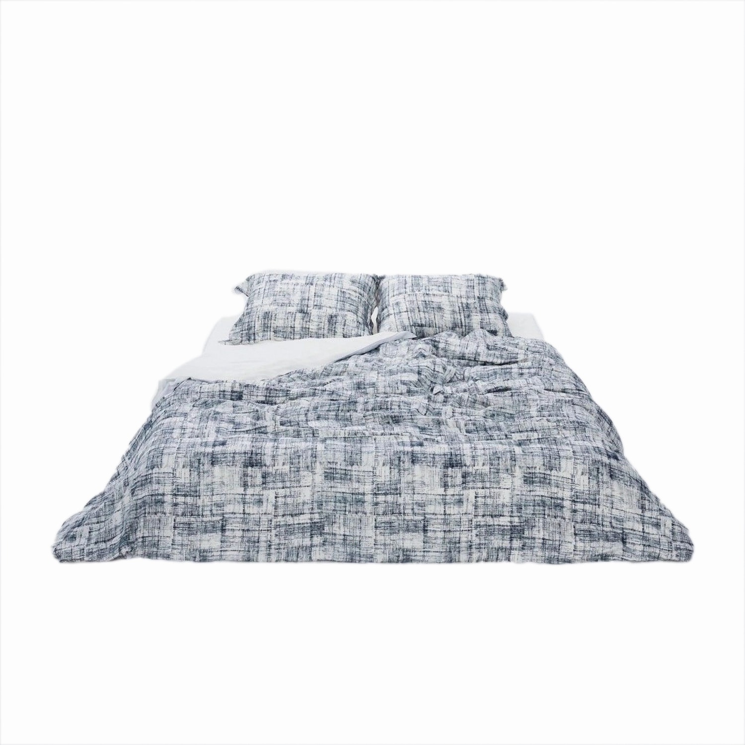 Abstract Line Drawing Print Duvet Set - Black Us Twin Notlabeled