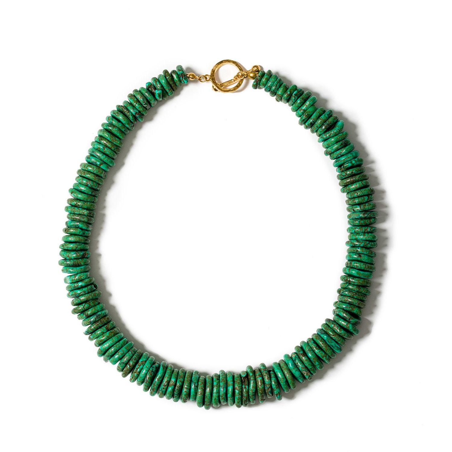 Kybele Studio Women's Gold / Green Island Echo Necklace In Green Howlite