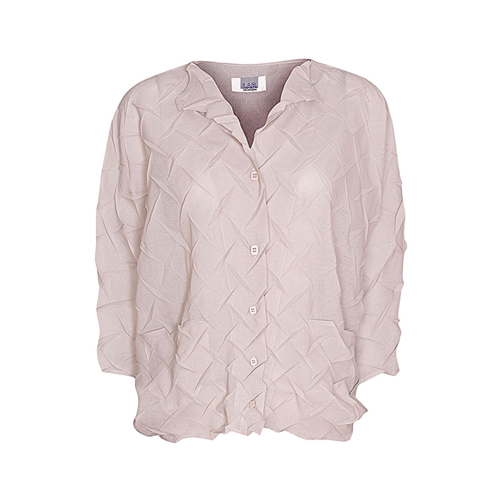 London Atelier Byproduct Women's Neutrals Cream Chevron Pleated Blouse In White