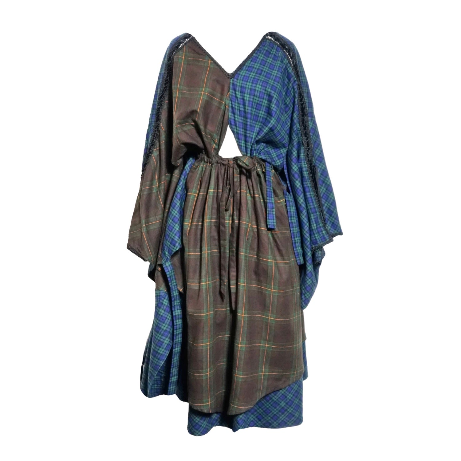 Women’s Green / Blue / Brown Tartan Fusion Dress Large Solai