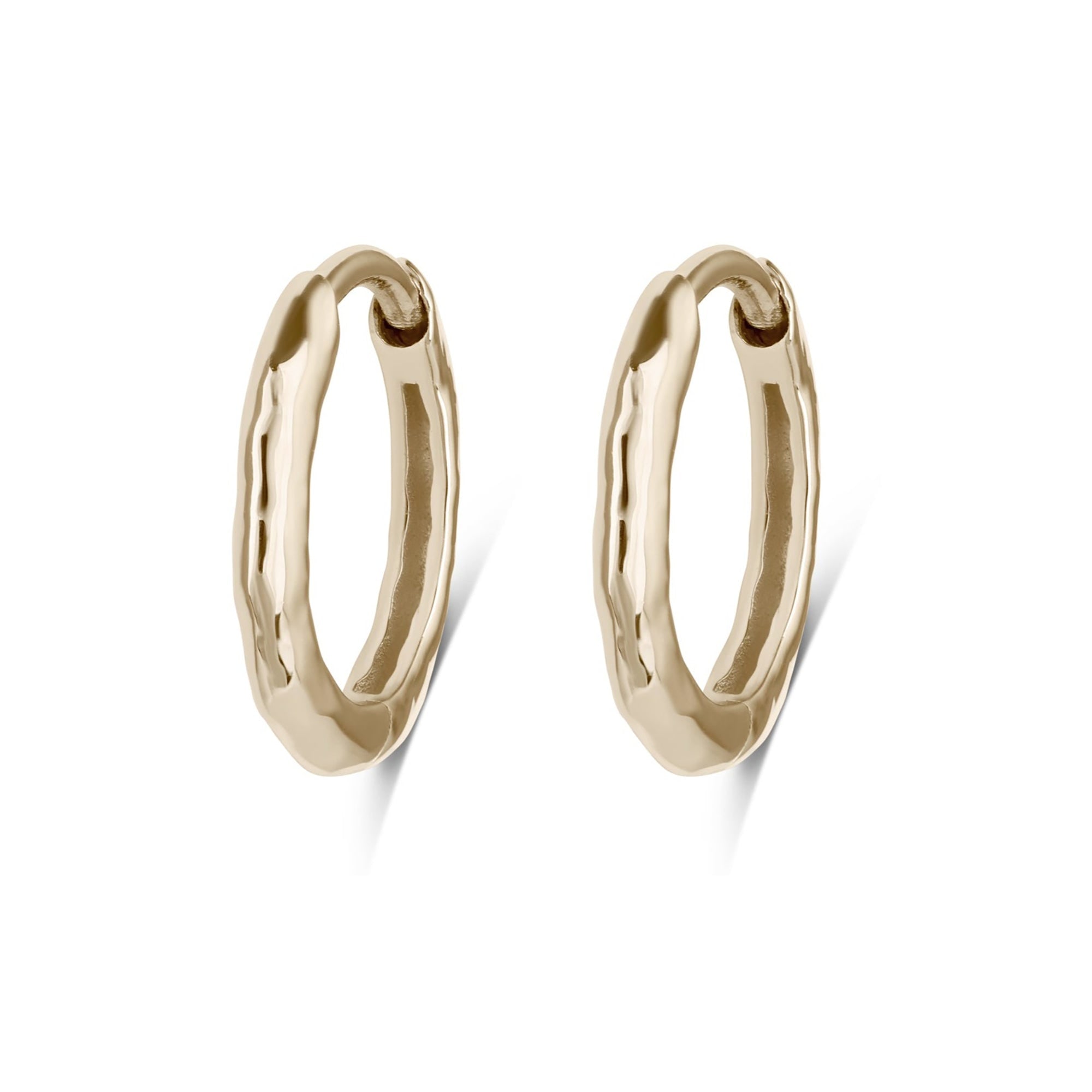 Zohreh Women's Medium Hammered Huggie Hoop Earrings Pair 9k Gold In Gold
