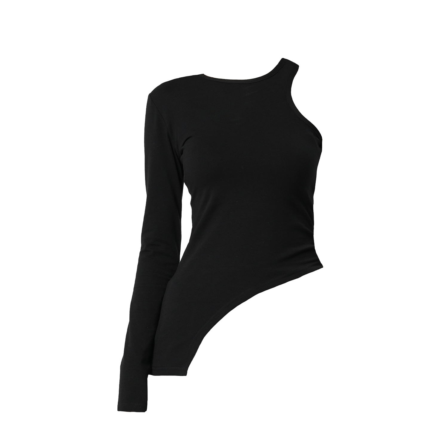 Women's Futuristic One Sleeve Top In Black | Large | Metamorphoza