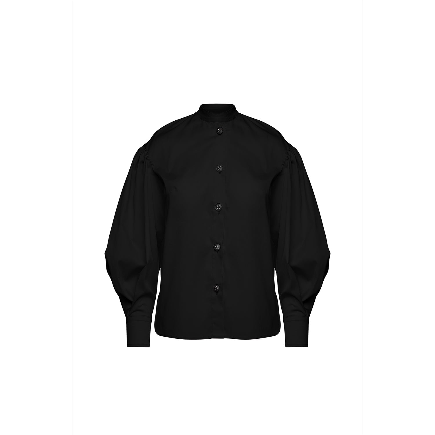Conquista Women's Black Shirt With Bishop Sleeves In Black