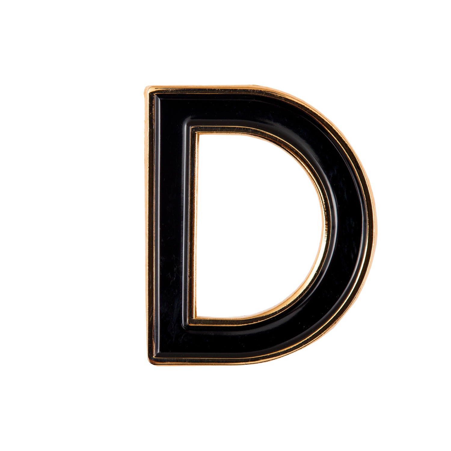 Women’s Black Enamel Letter D Pin Make Heads Turn