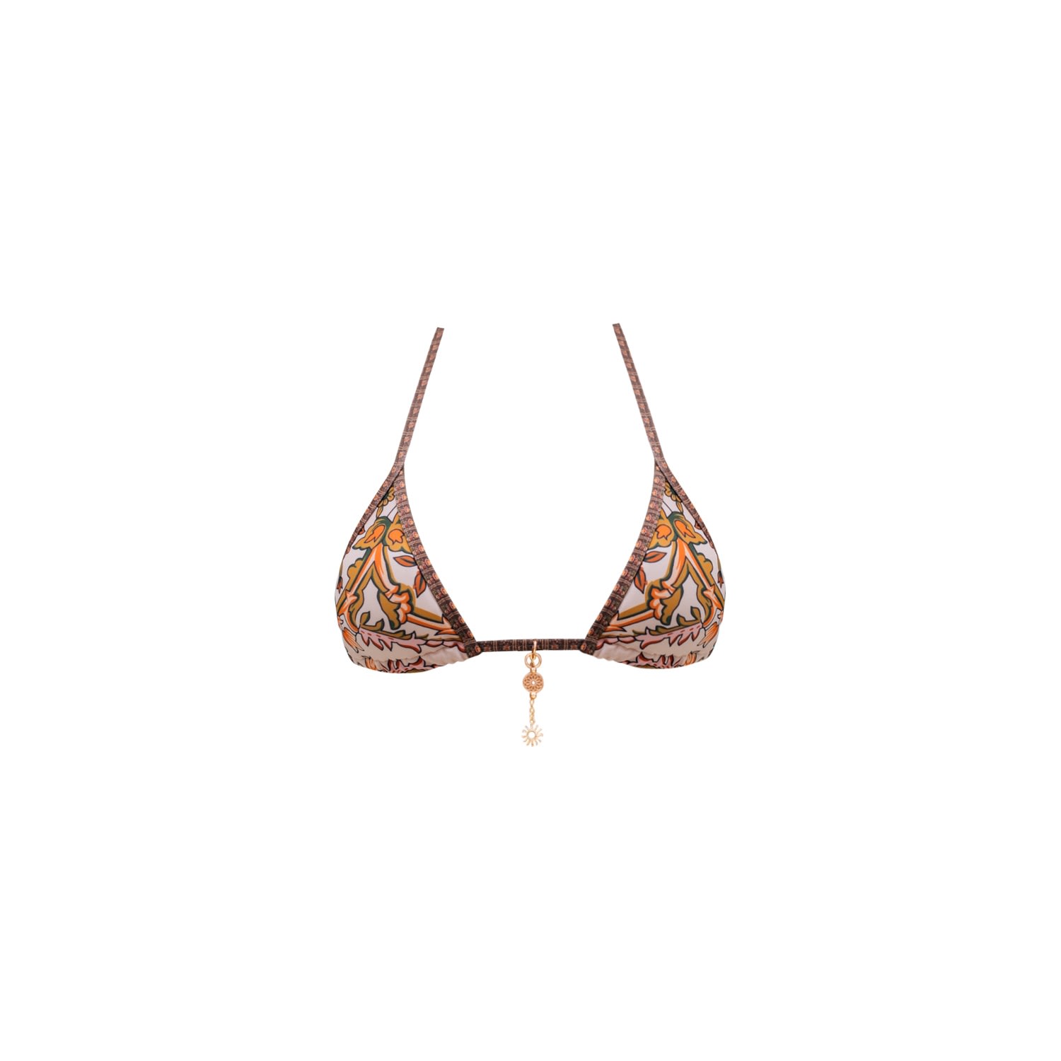 Ivy Swimwear Women's Maya In Mosaic Print Bikini Top In Brown/yellow