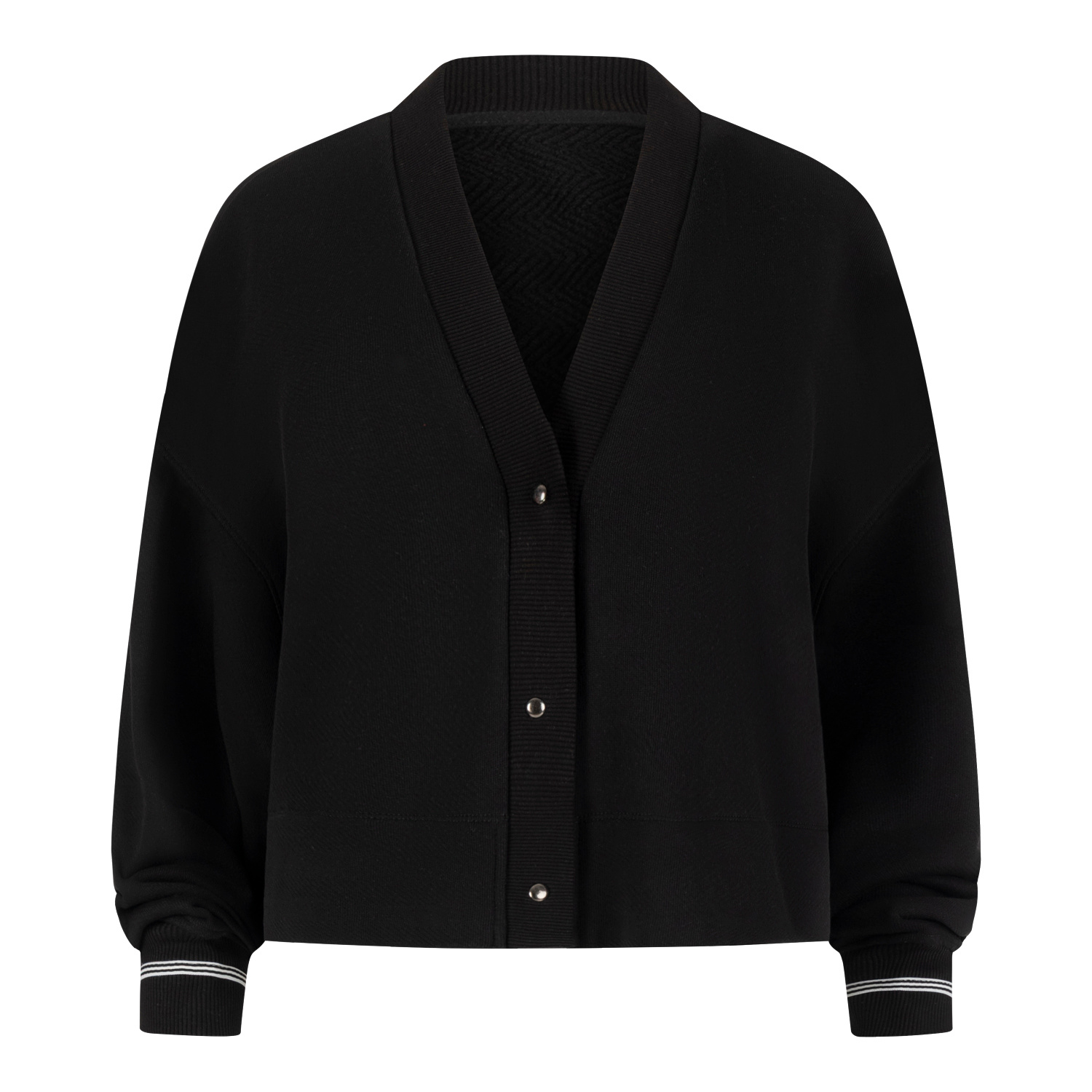 Clothes By Locker Room Women's Black Snap-button Jacket In Black