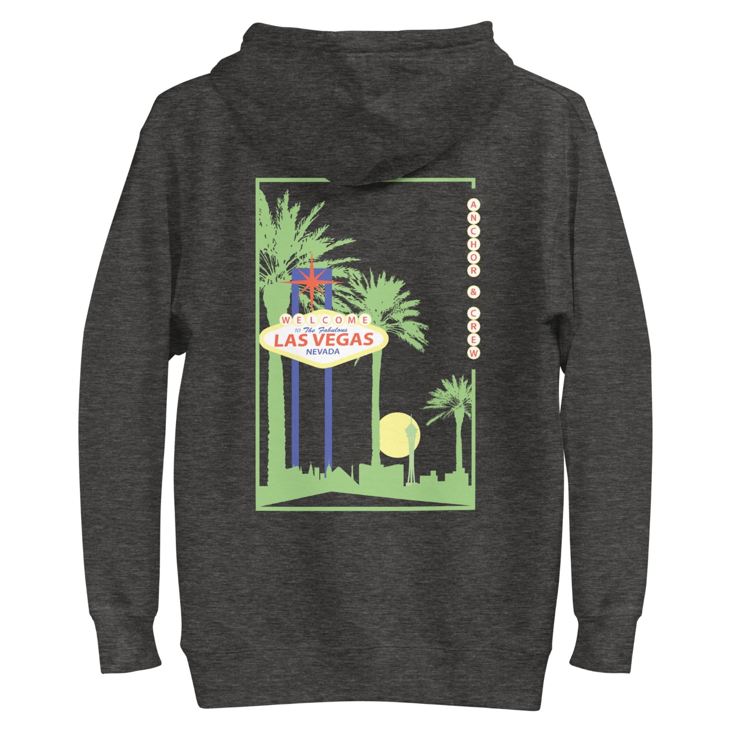 Anchor & Crew Grey Charcoal Heather Las Vegas Landmark Cotton Blend Hoodie - Women In Grey