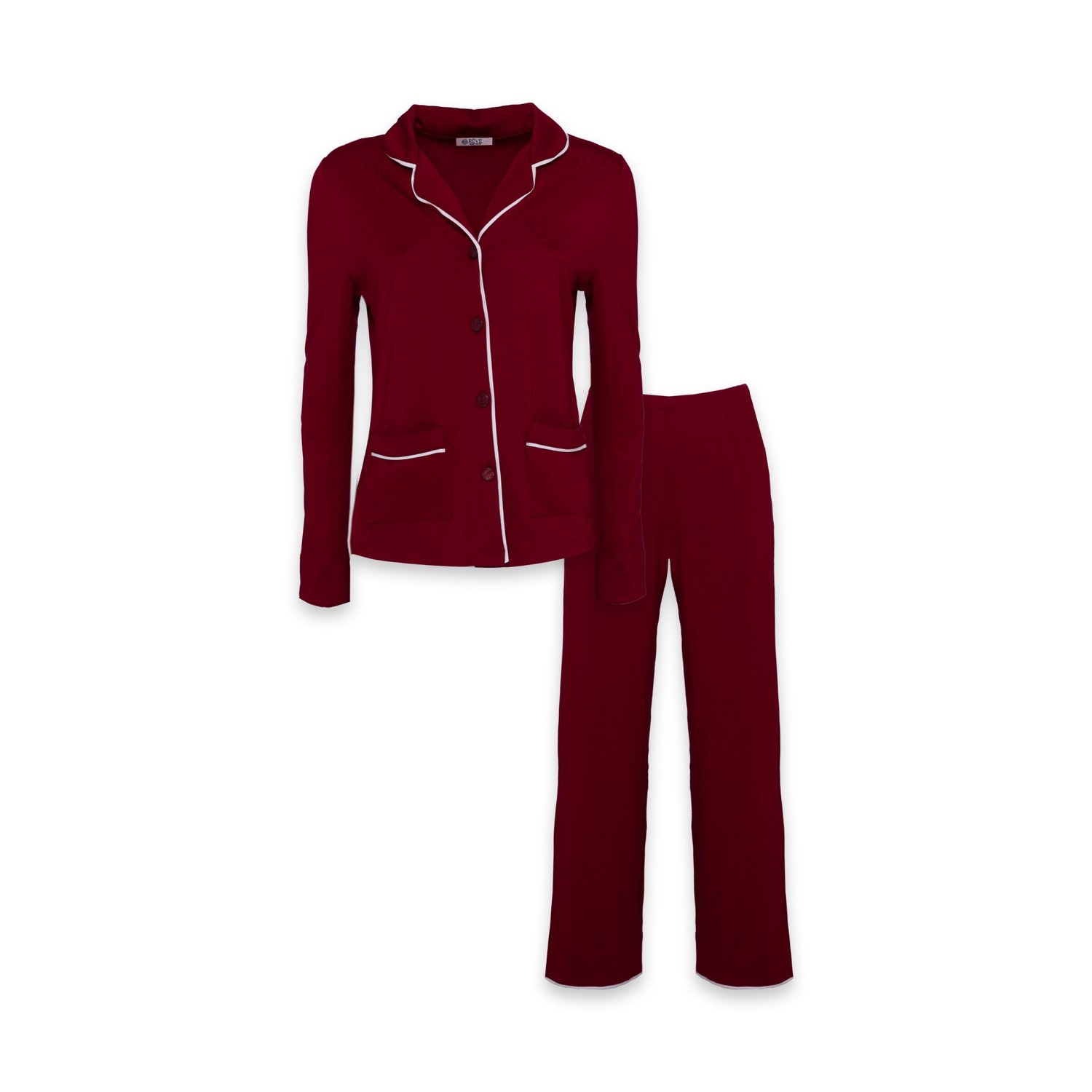 Reve Sleepwear Women's Red Revouse Long Set In Burgundy In Red
