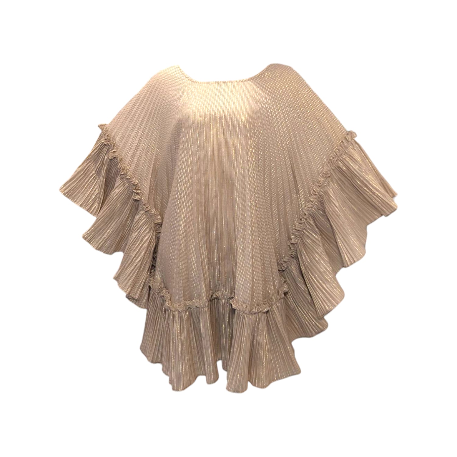 Julia Clancey Women's Luxe Madam Silk Cotton Lurex Mini Bianca Golden Kaftan