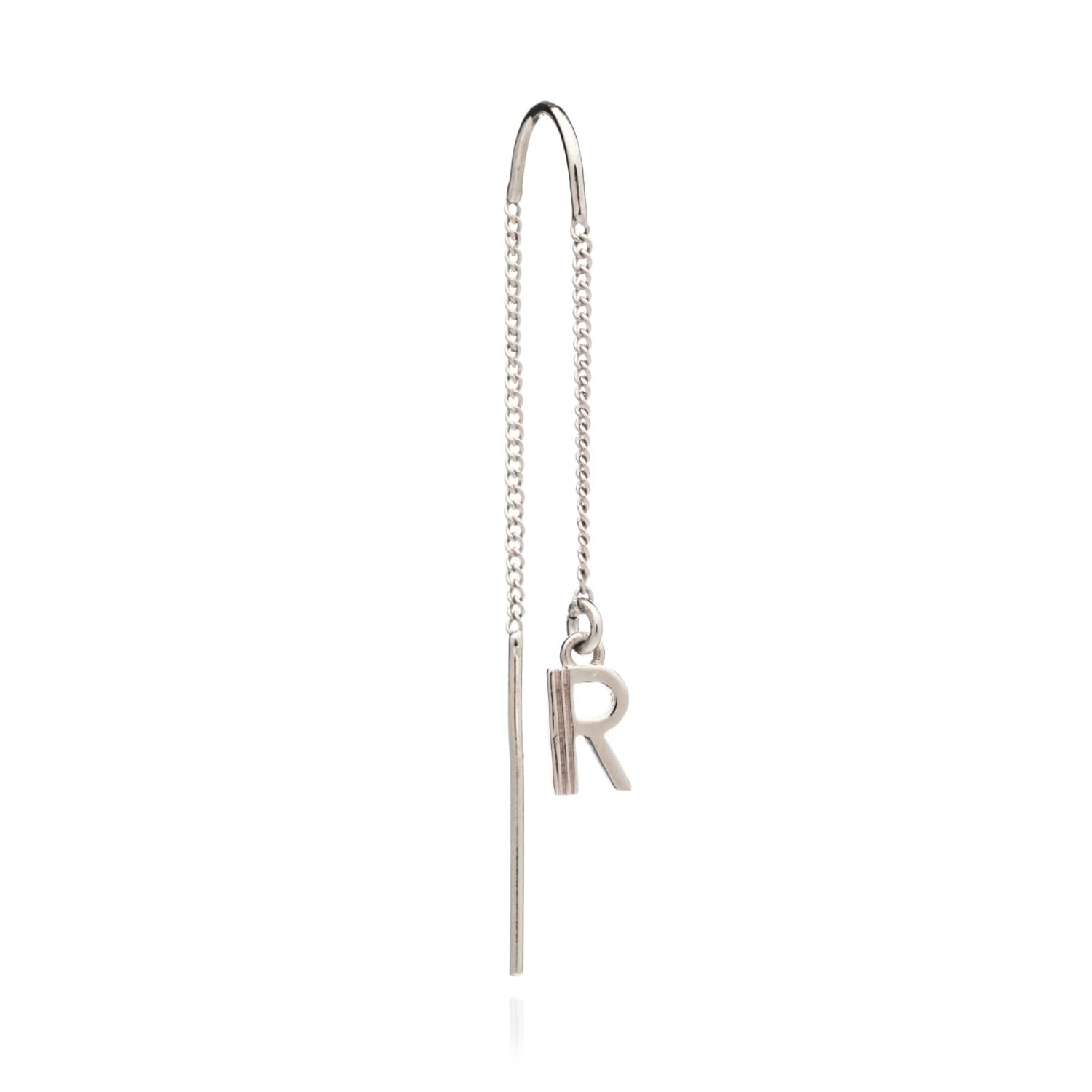 Art Deco Initial Chain Earring Silver by Rachel Jackson