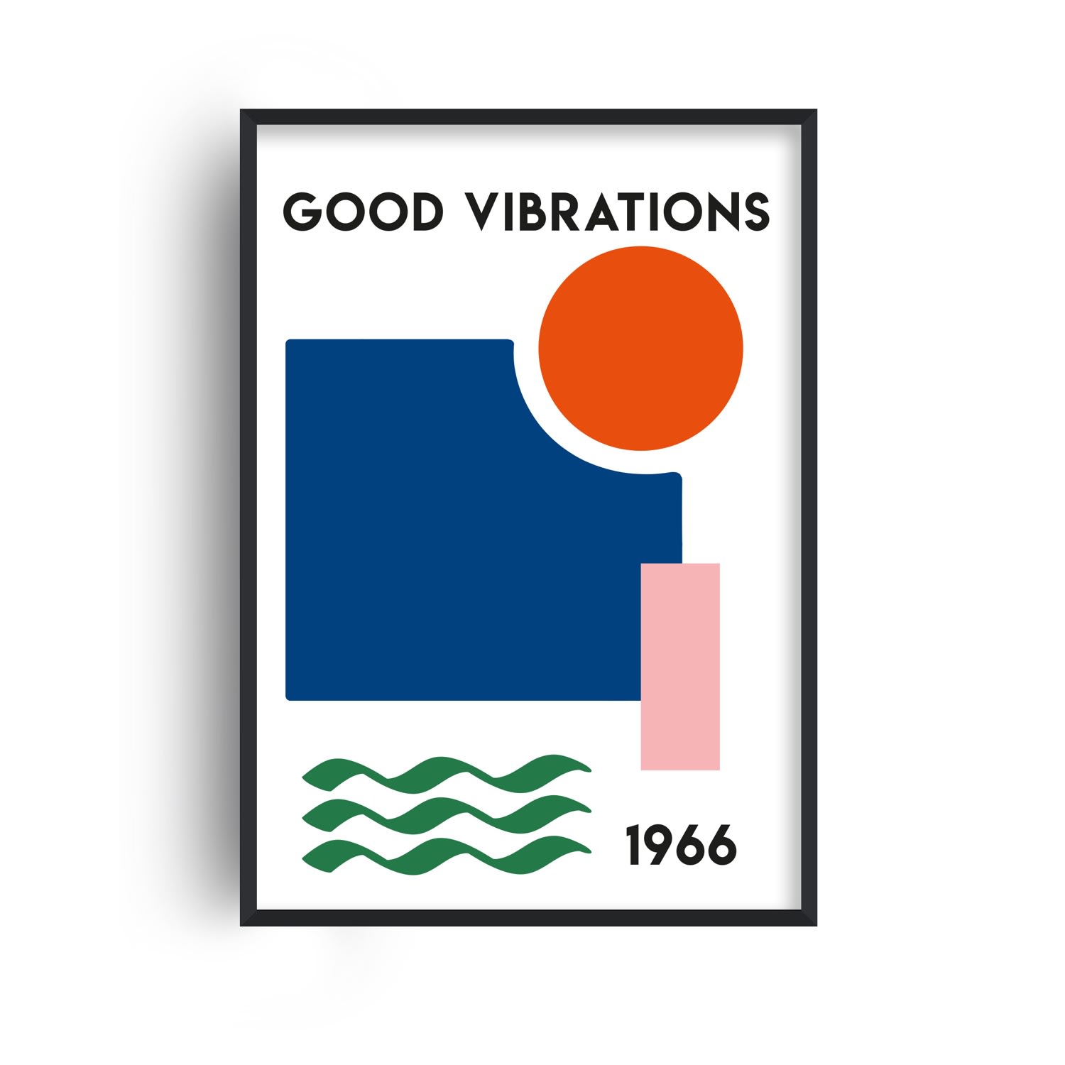 Fanclub Good Vibrations Retro Abstract Giclée Art Print In White