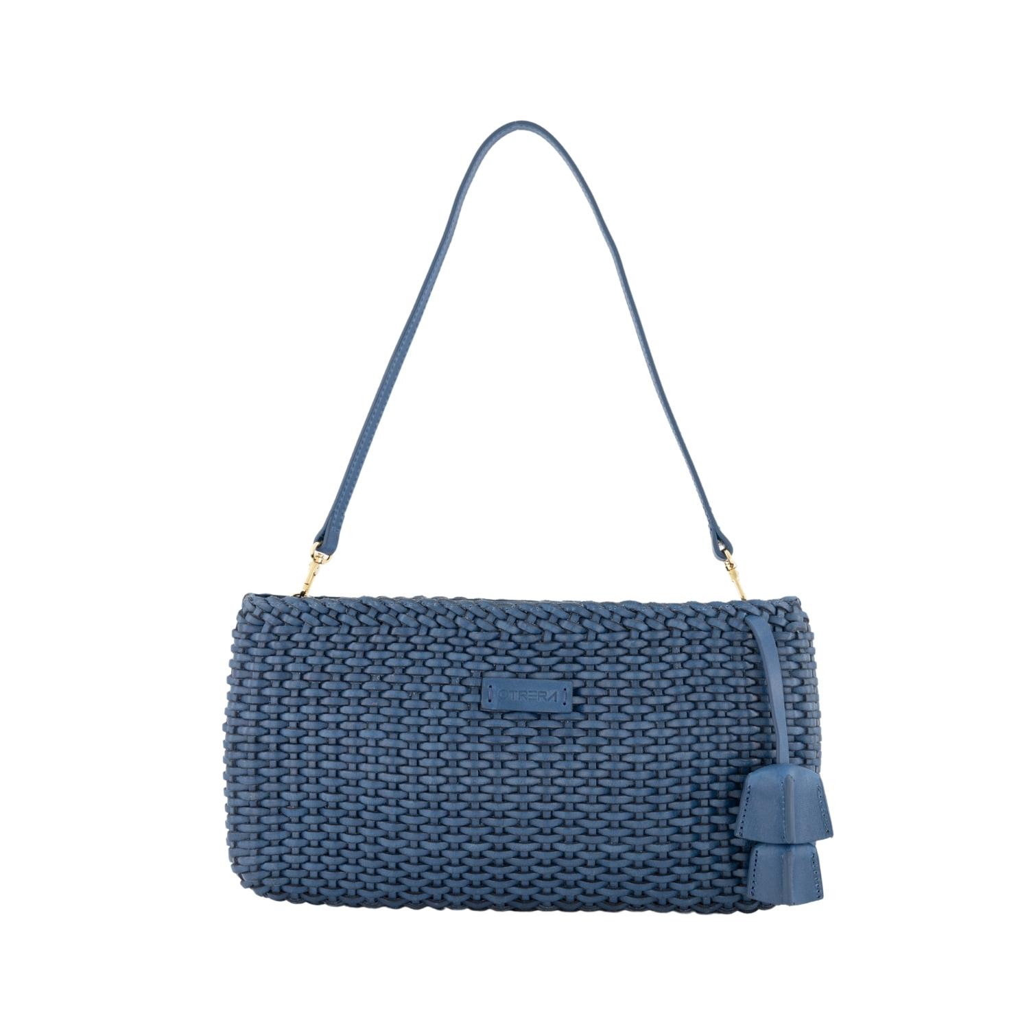 Women's Rhea Clutch / Baguette Leather Bag - Blue | Otrera