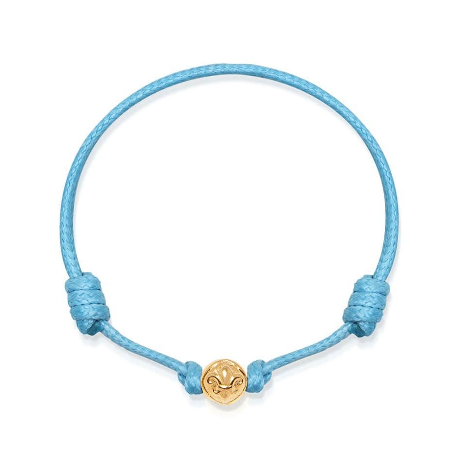 Nialaya Men's Blue / Gold Light Blue String Bracelet With Gold