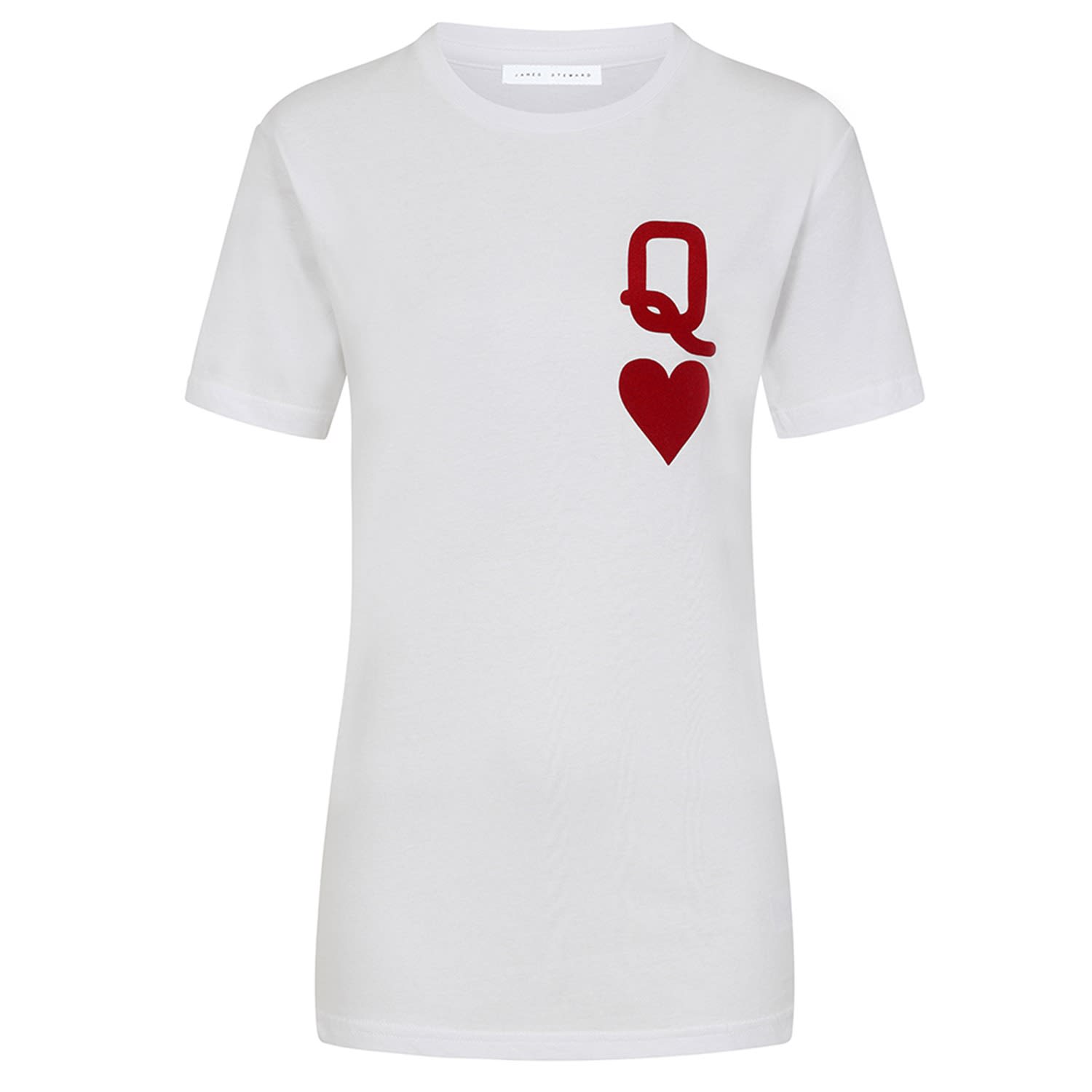 Queen Of Hearts Organic T Shirt In White James Steward Wolf - Main Image