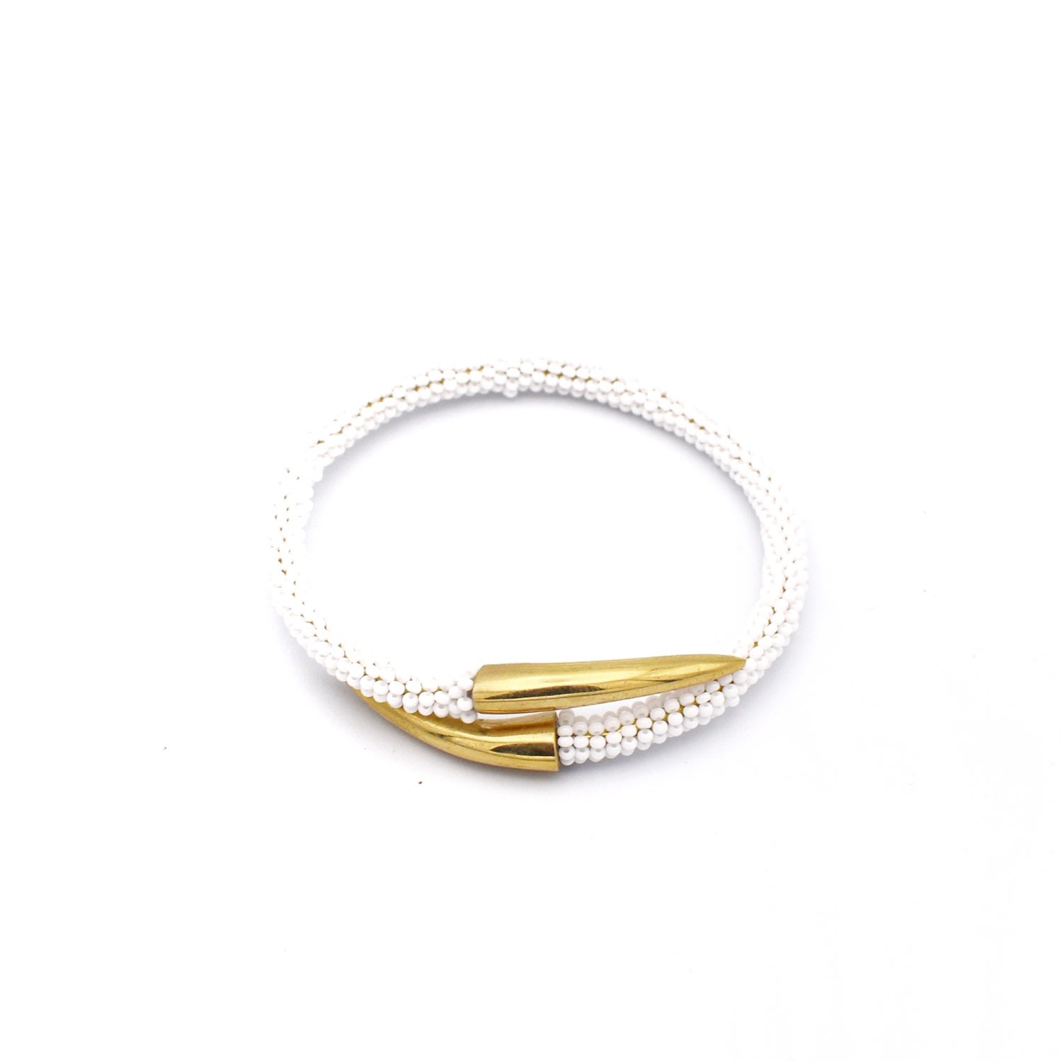 Lala Salama Women's White Shanga Bangle In White