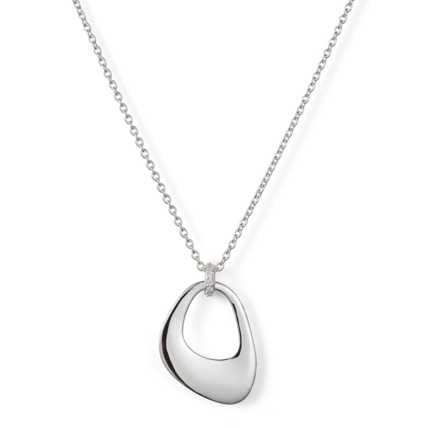 Toolally Women's Pebble Drop Pendant Necklace - Sterling Silver In Metallic