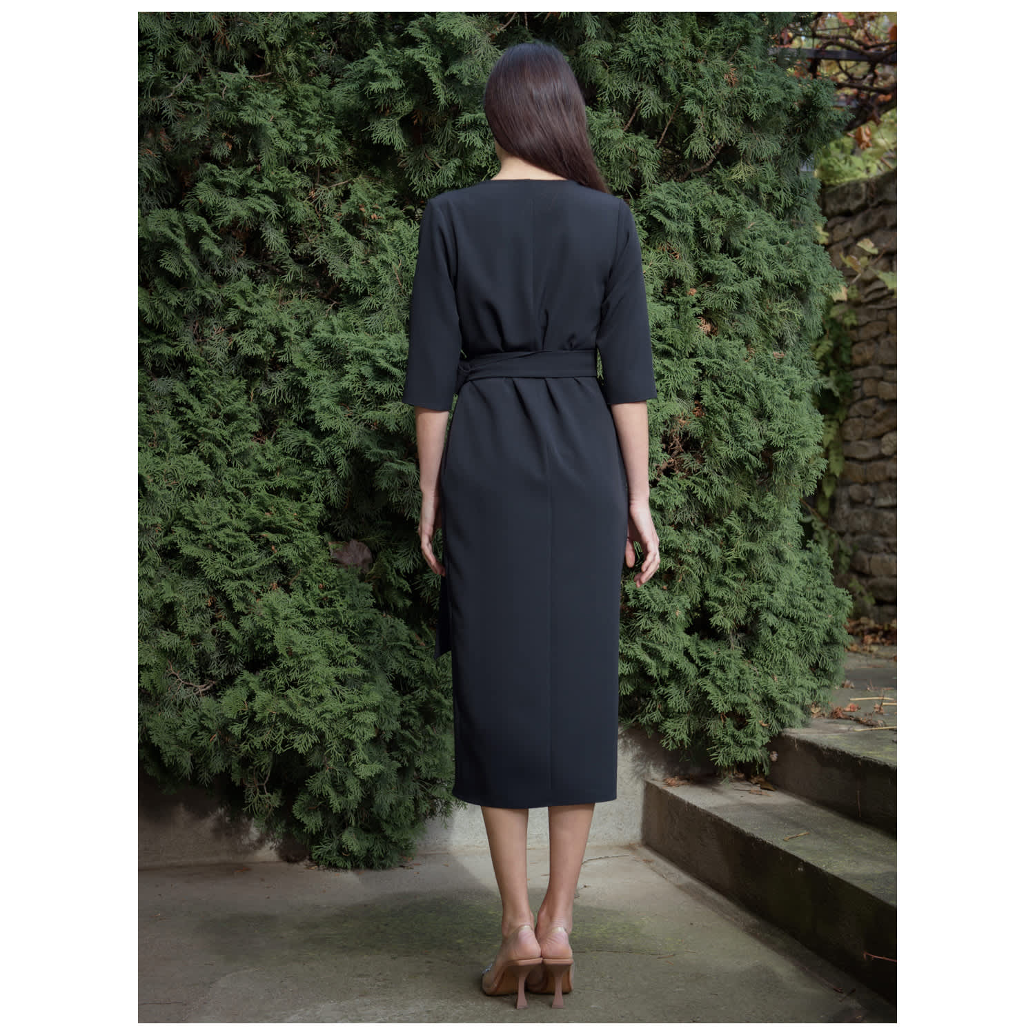 blue dress for baby girl M.M.LaFleur Women's Rachel Dress- Ponte - Black main image 0