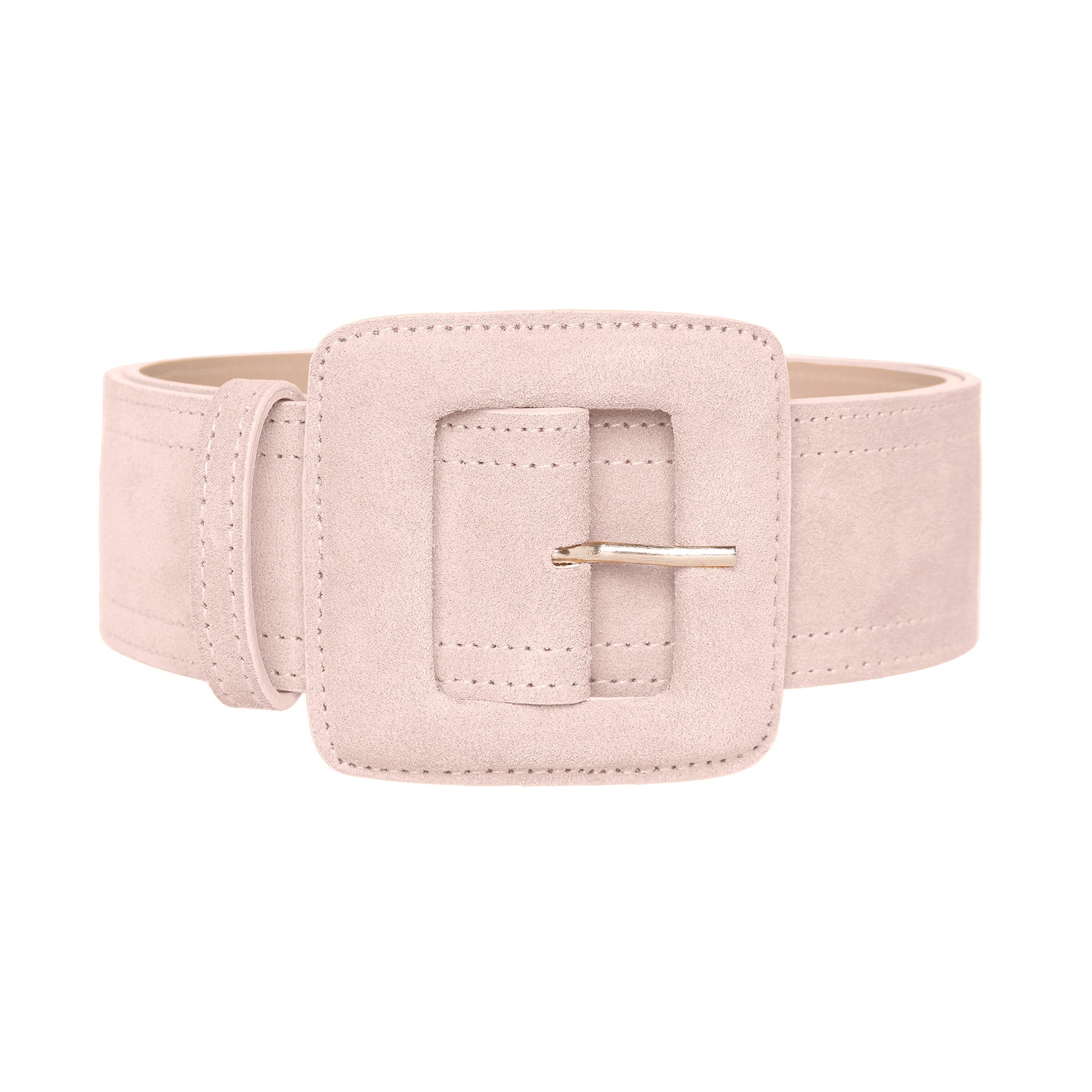 Suede Square Buckle Belt - Powder Pink | BeltBe | Wolf & Badger