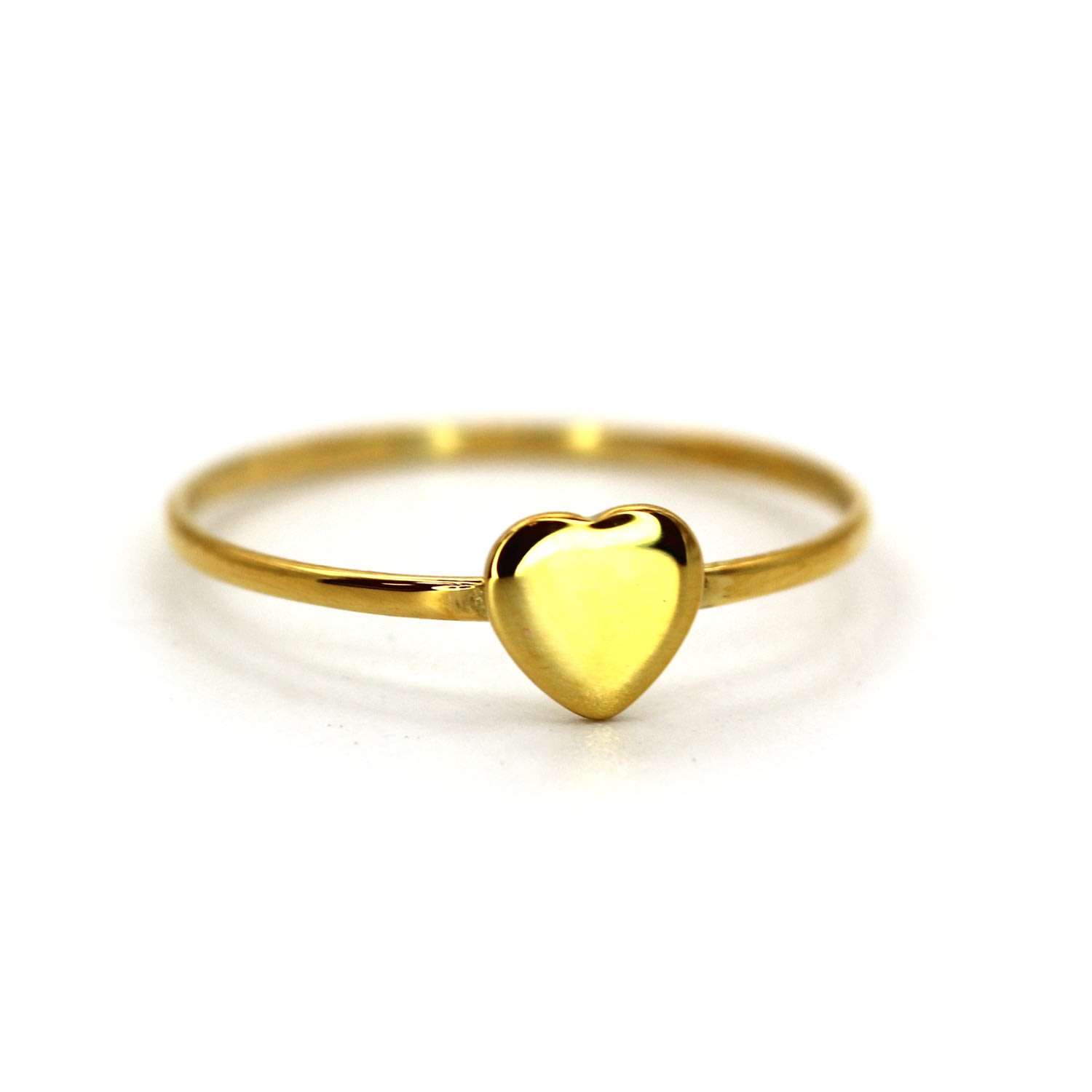 Women’s Lovely Cute Baby Heart Yellow Solid Gold Ring Vicstonenyc Fine Jewelry