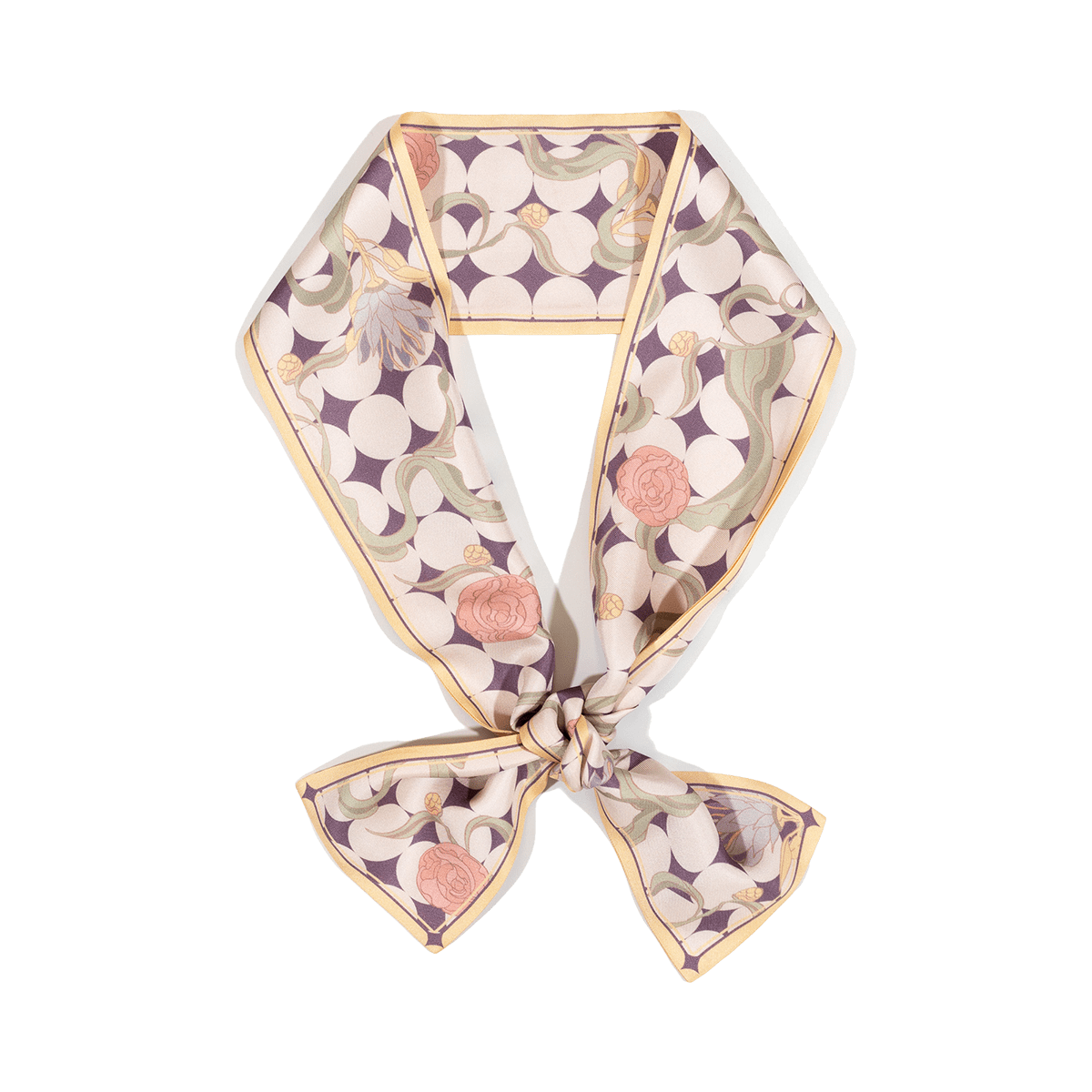 Lost Pattern Nyc Women's Pink / Purple Dream Silk Twill Neck Bow - Yellow In Pink/purple
