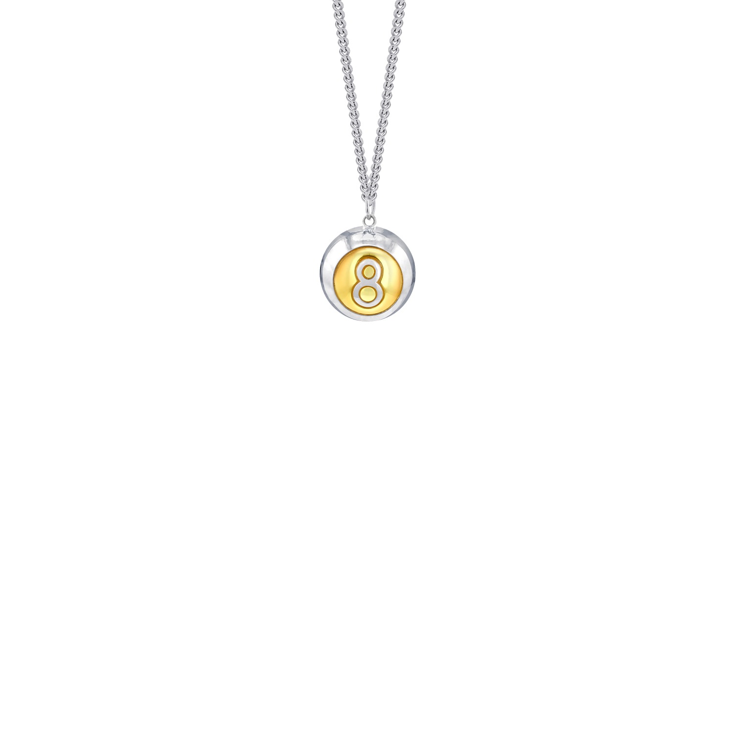 True Rocks Women's Silver New 2-tone 8 Ball Mini Pendant In Burgundy