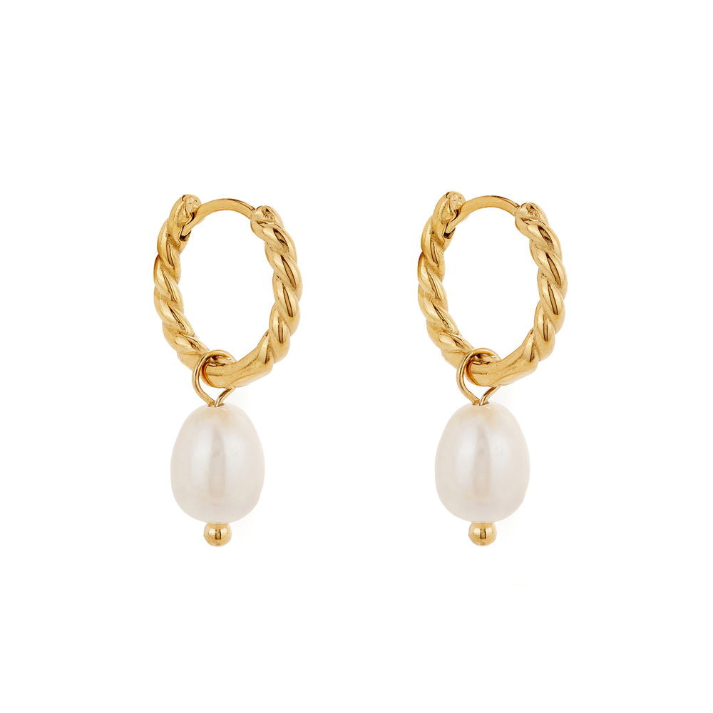 Women’s Gold Rope & Pearl Hoops Ballinger