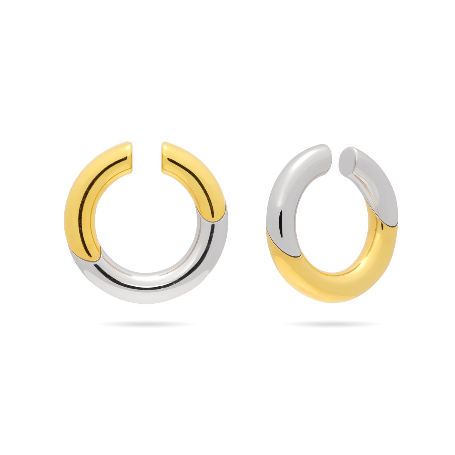 Meulien Women's Gold / Silver Gold And Silver Bi-color Ear Cuff - 2 Sections In Silver, 1 In Gold