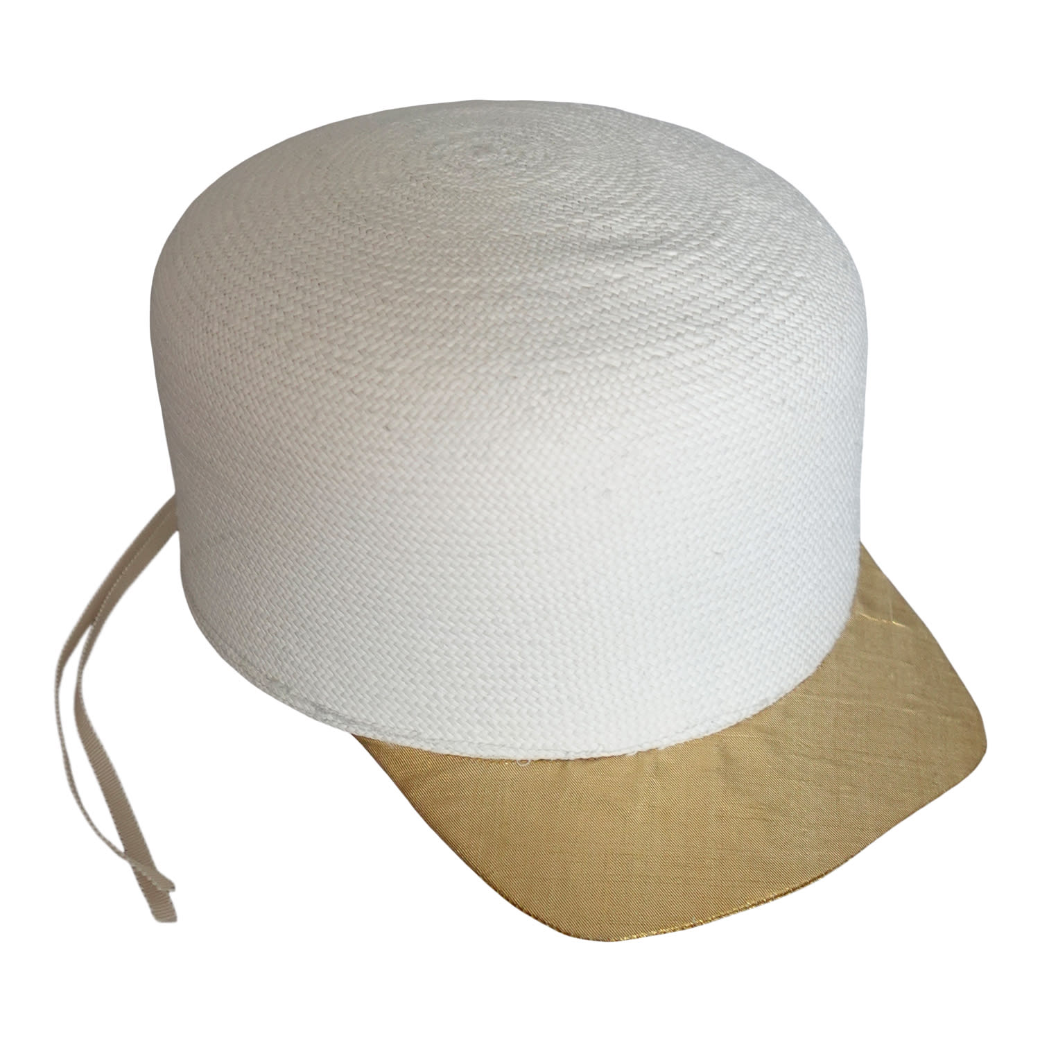 Romer Millinery Women's Gold / Neutrals Fine Panama Visor Cap Upcylced One Of A Kind