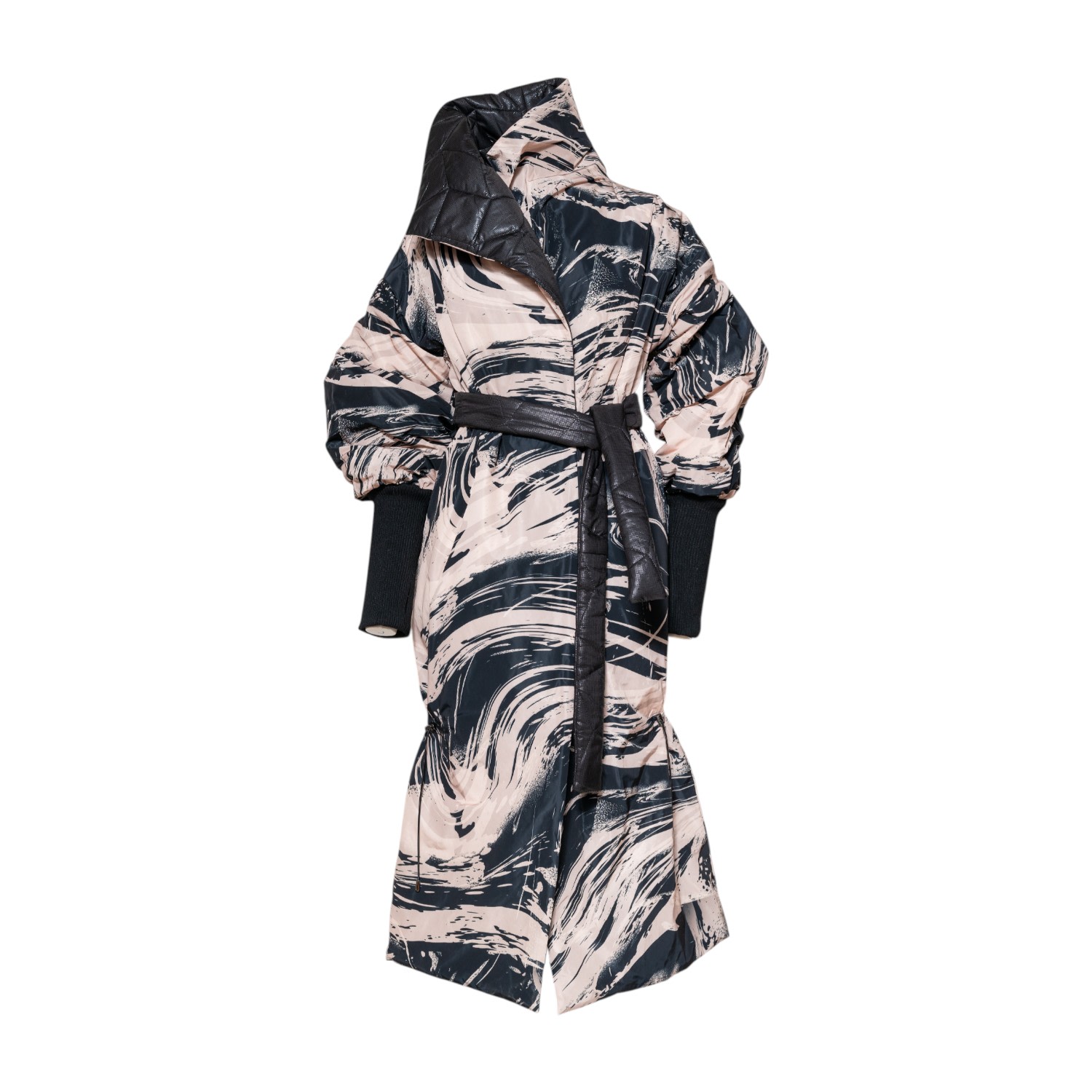 Artista Women's Amber Printed Maxi Coat With Onix Belt In Multi