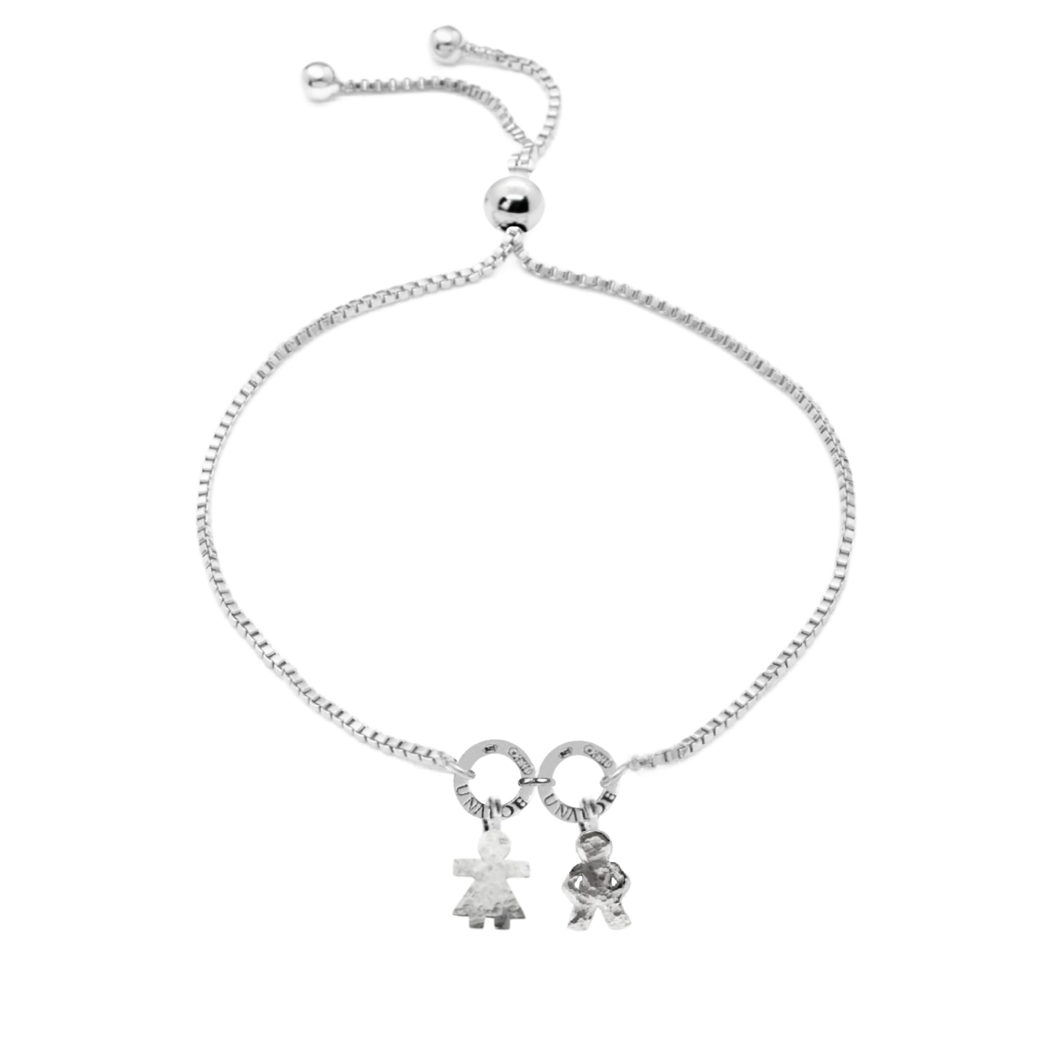 Unaloe Women's Stering Silver Bracelet With Two Baby Charms