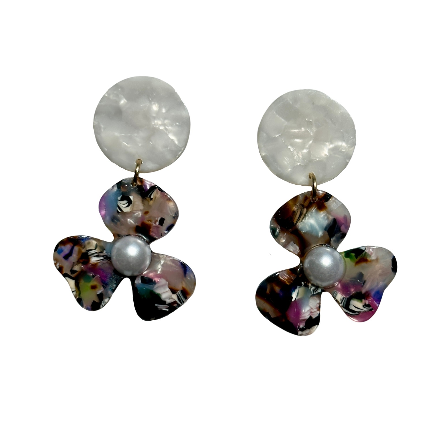 Closet Rehab Women's White Pearl Water Poppy Drop Earrings In Multicolor In Neutral
