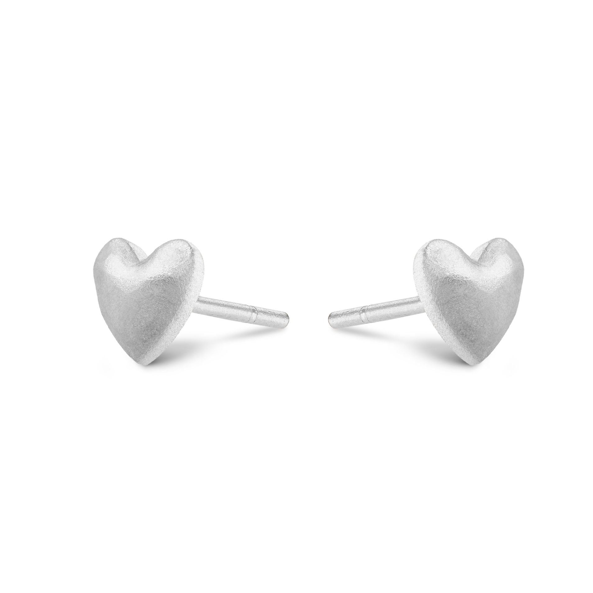 Women’s Silver Heart Stud Earrings - Pure Platinum 7879