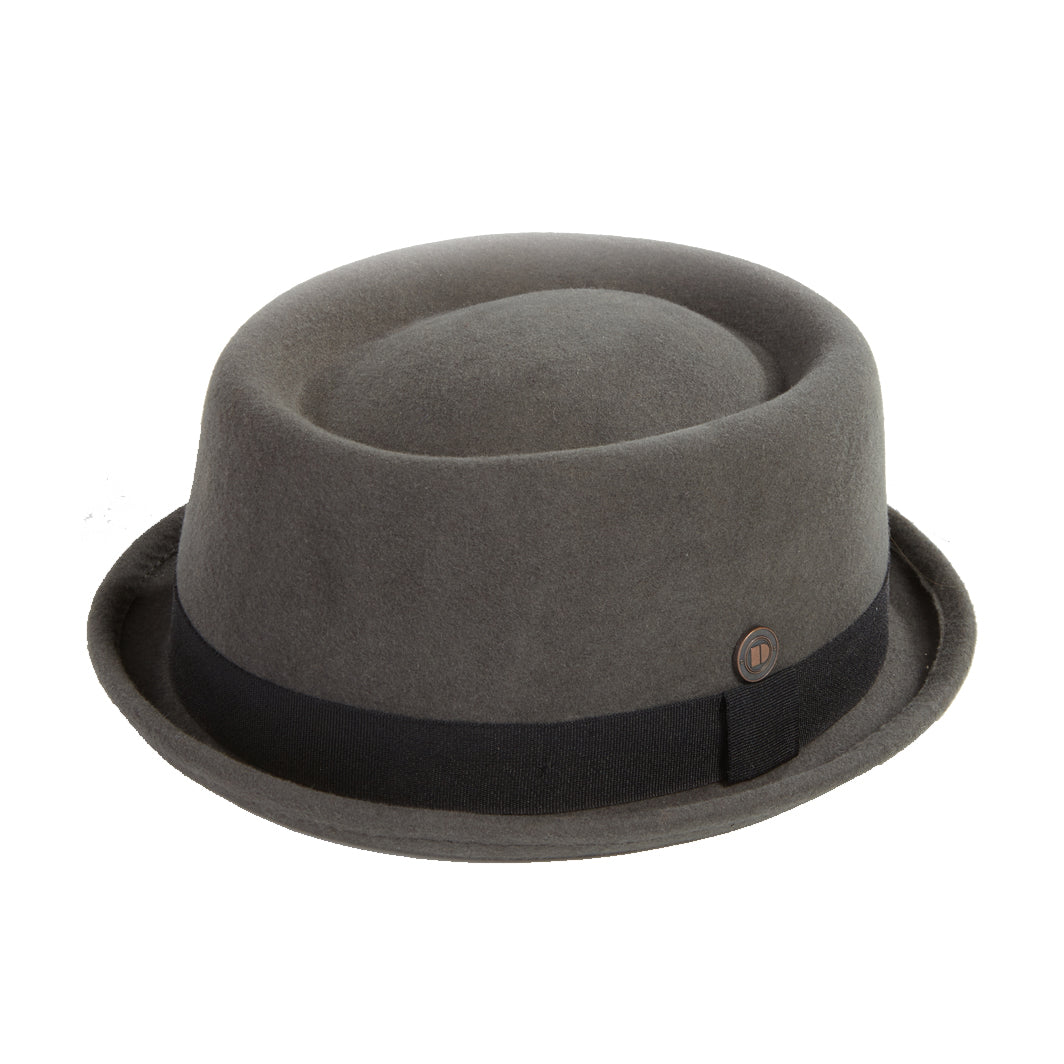 Dasmarca Hats Men's Jack Grey Felt Skimpy Brim Short Brim Rude Boy Mod Style Porkpie Hat In Grey