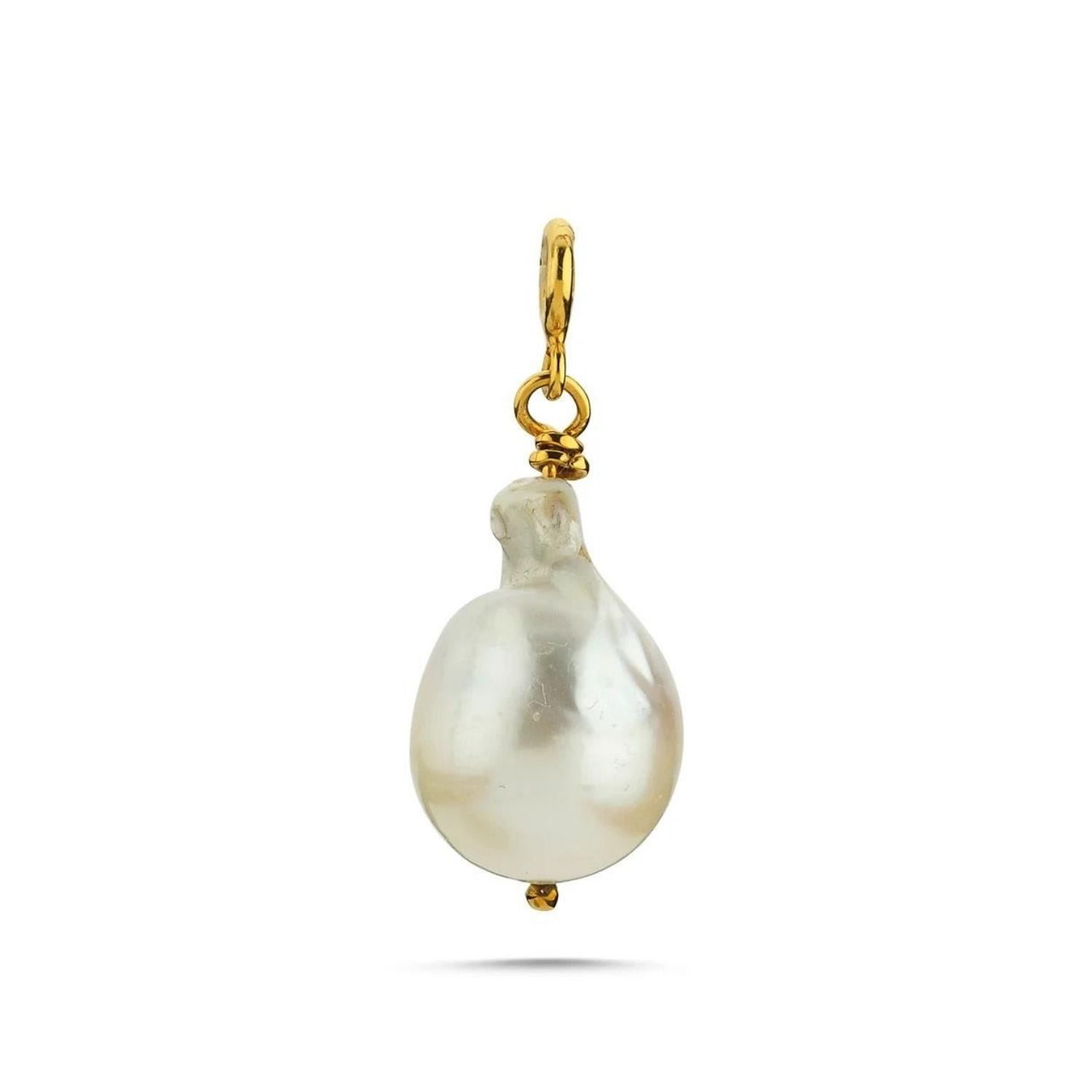 Women's Gold Baroque Pearl Charm | Linya Jewellery