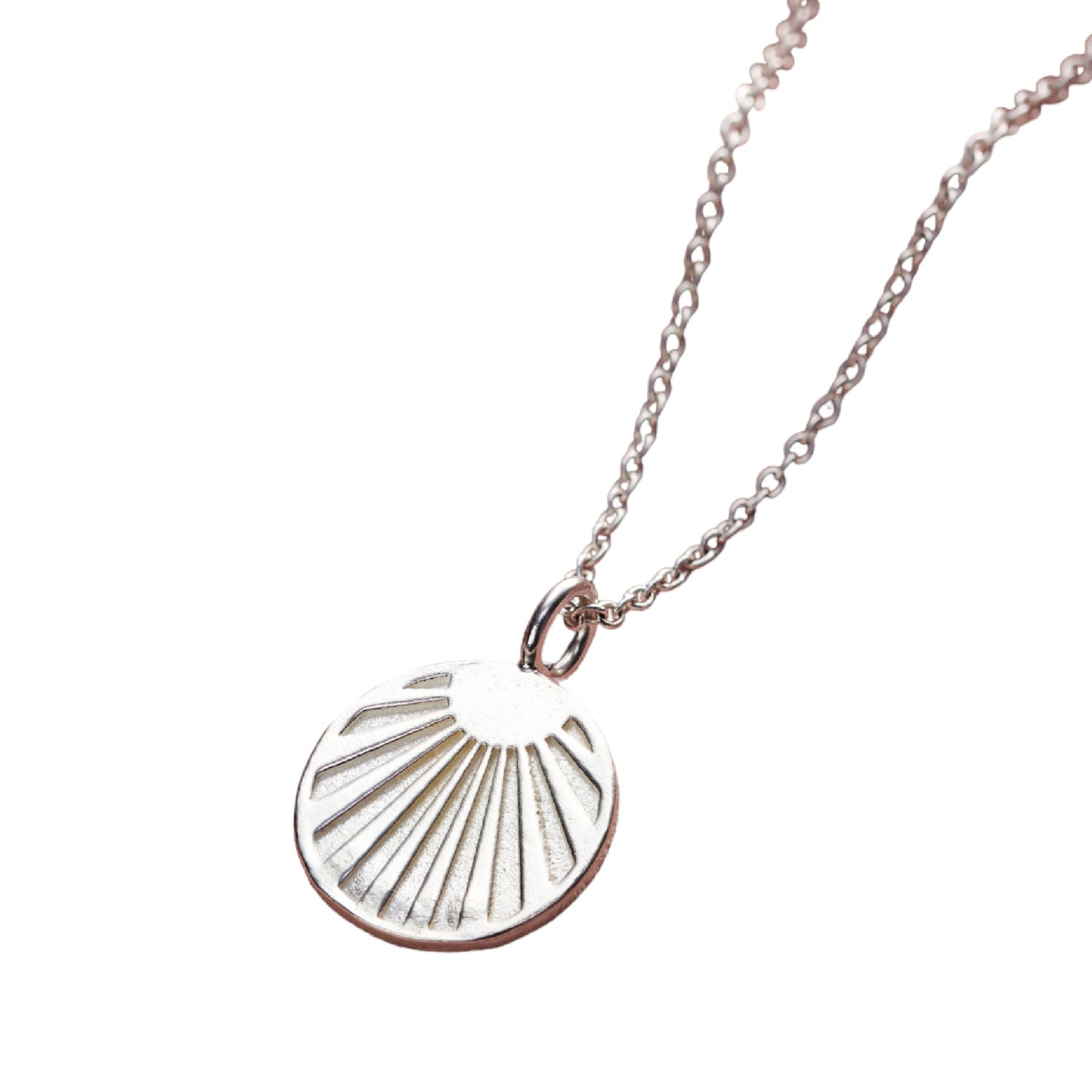 Women’s Sterling Silver Sunburst Disc Necklace Posh Totty Designs