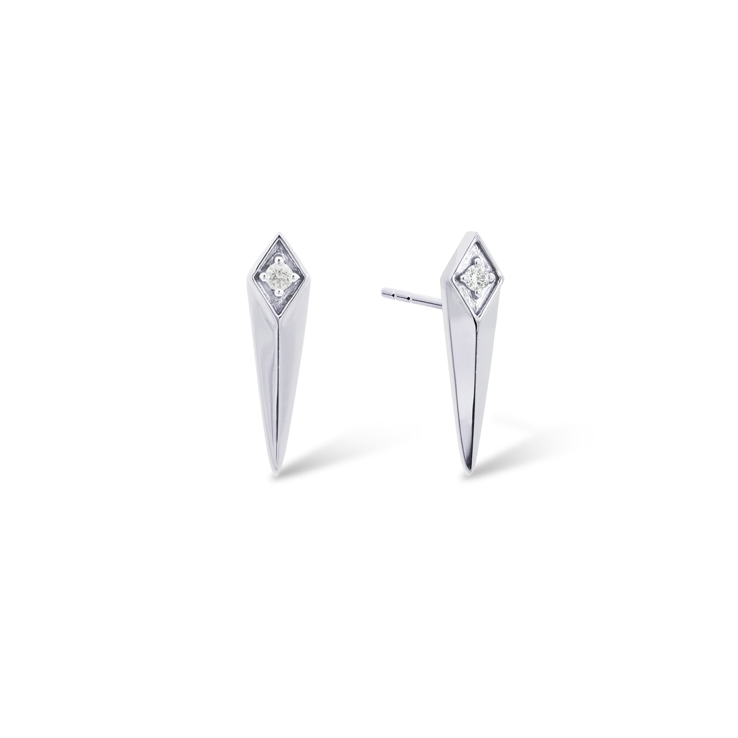 Women’s Silver Rockstar Punk Rock Unisex Studs In Solid White Gold And Diamonds Simone Jewels