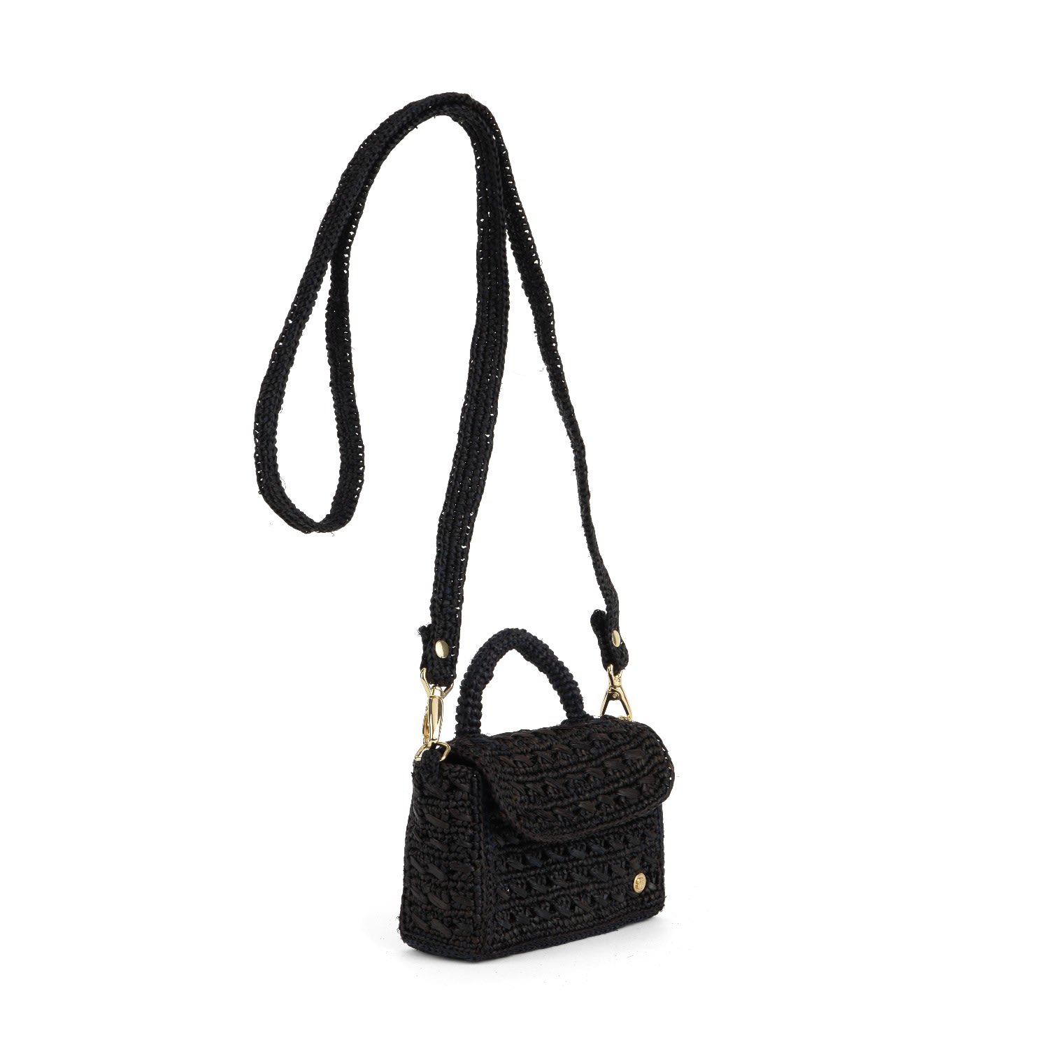 Women’s Mini Raffia Bag Felicie- Black Sanabay Paris